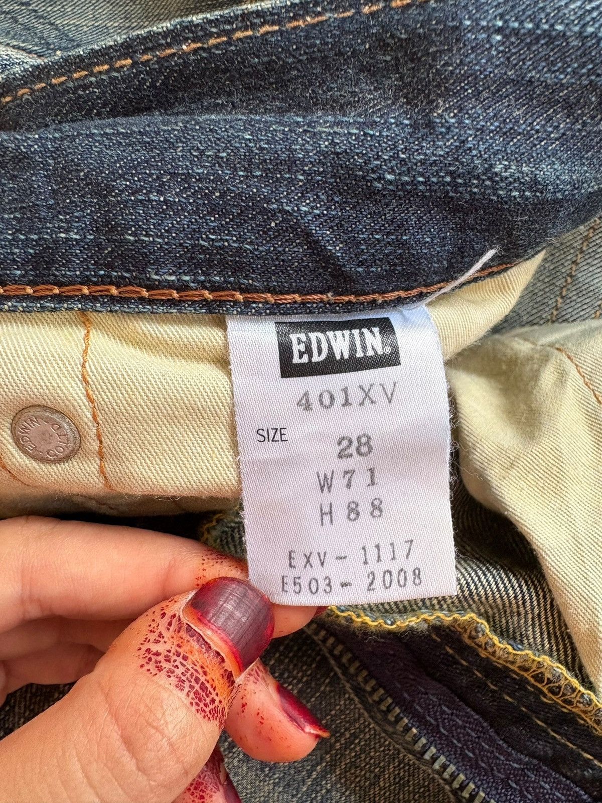 Edwin Exclusive Vintage Edwin 401 Mud Wash Distressed Flare Jeans Size US 30 / EU 46 - 10 Thumbnail