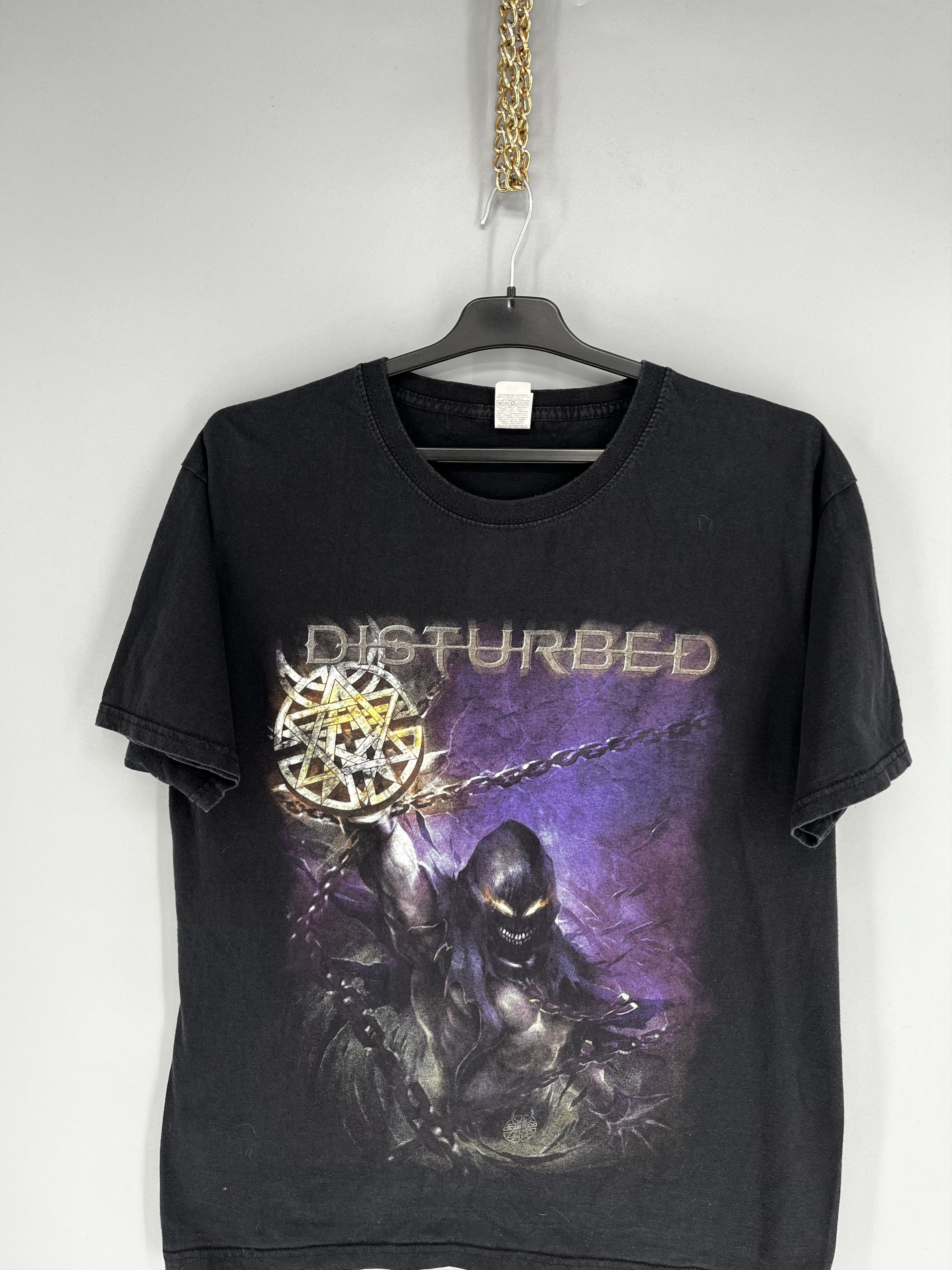Band Tees Vintage Y2K Disturbed Metal Band Grunge Faded Double Sided Size US L / EU 52-54 / 3 - 6 Thumbnail