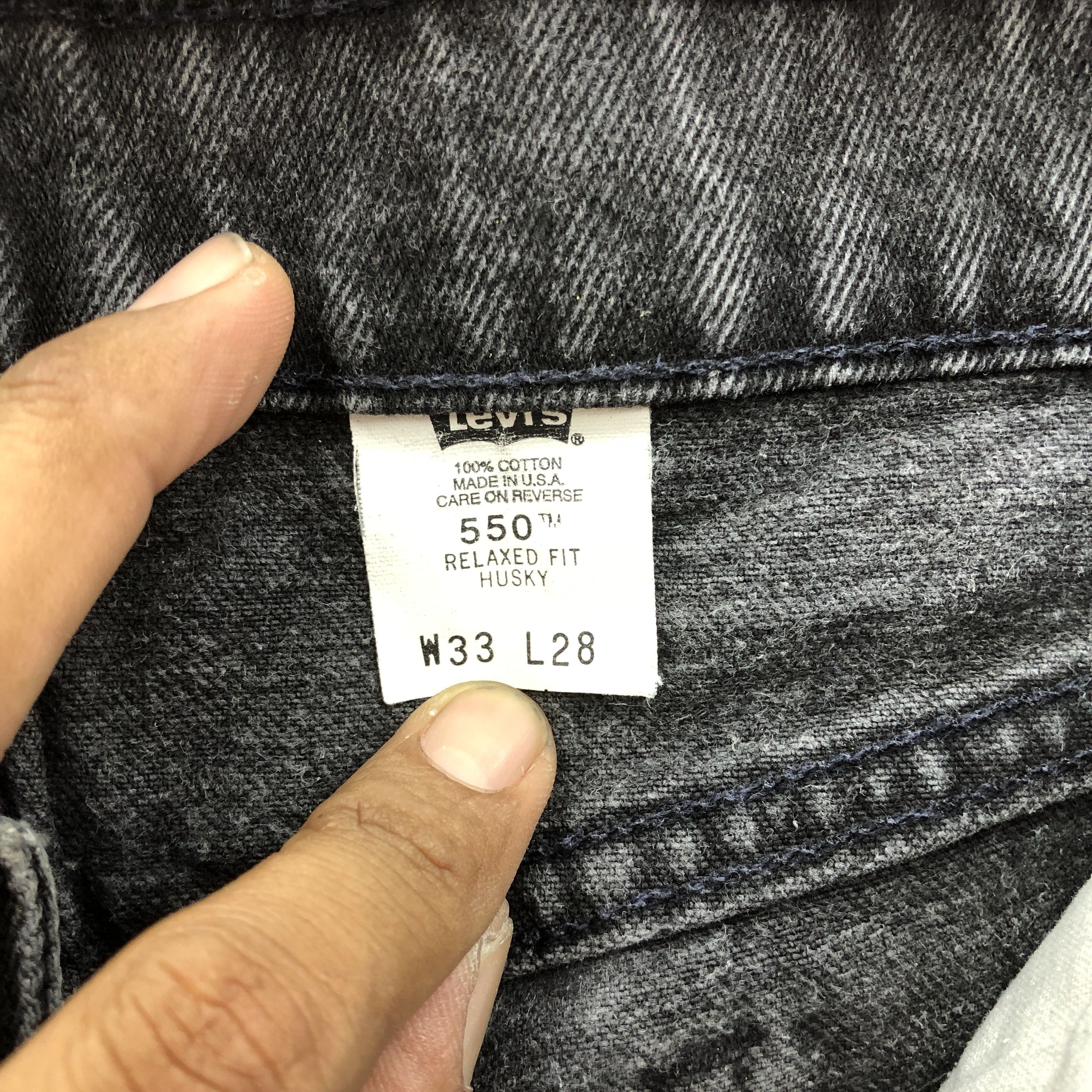 Jean Vintage Levis 550 Orange Tab Jeans Levi's Super Black Denim Size US 30 / EU 46 - 12 Thumbnail