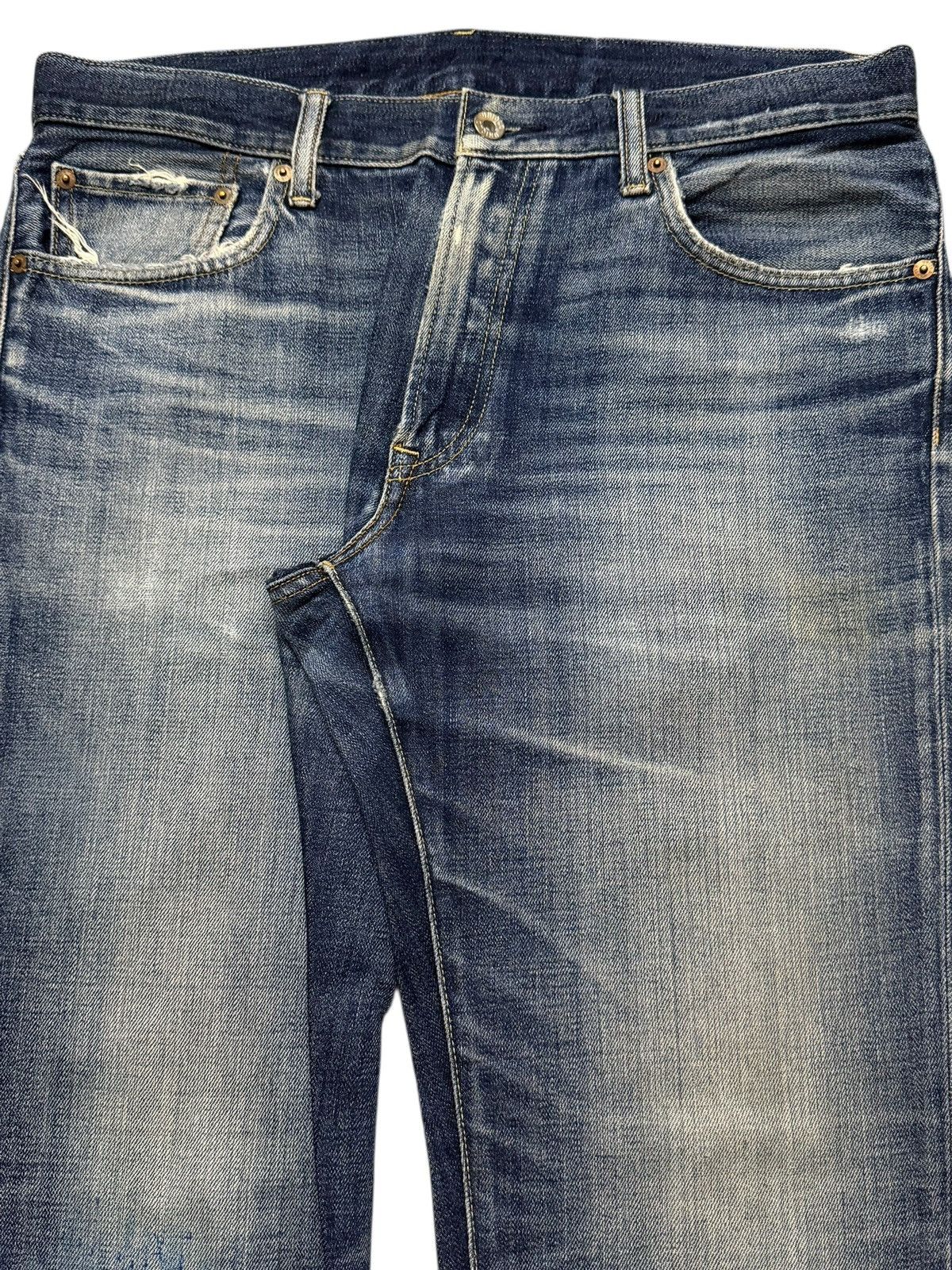 Uniqlo Vintage Y2K Japanese Uniqlo Blue Faded Wash Wide Leg Loose Size US 35 - 3 Thumbnail