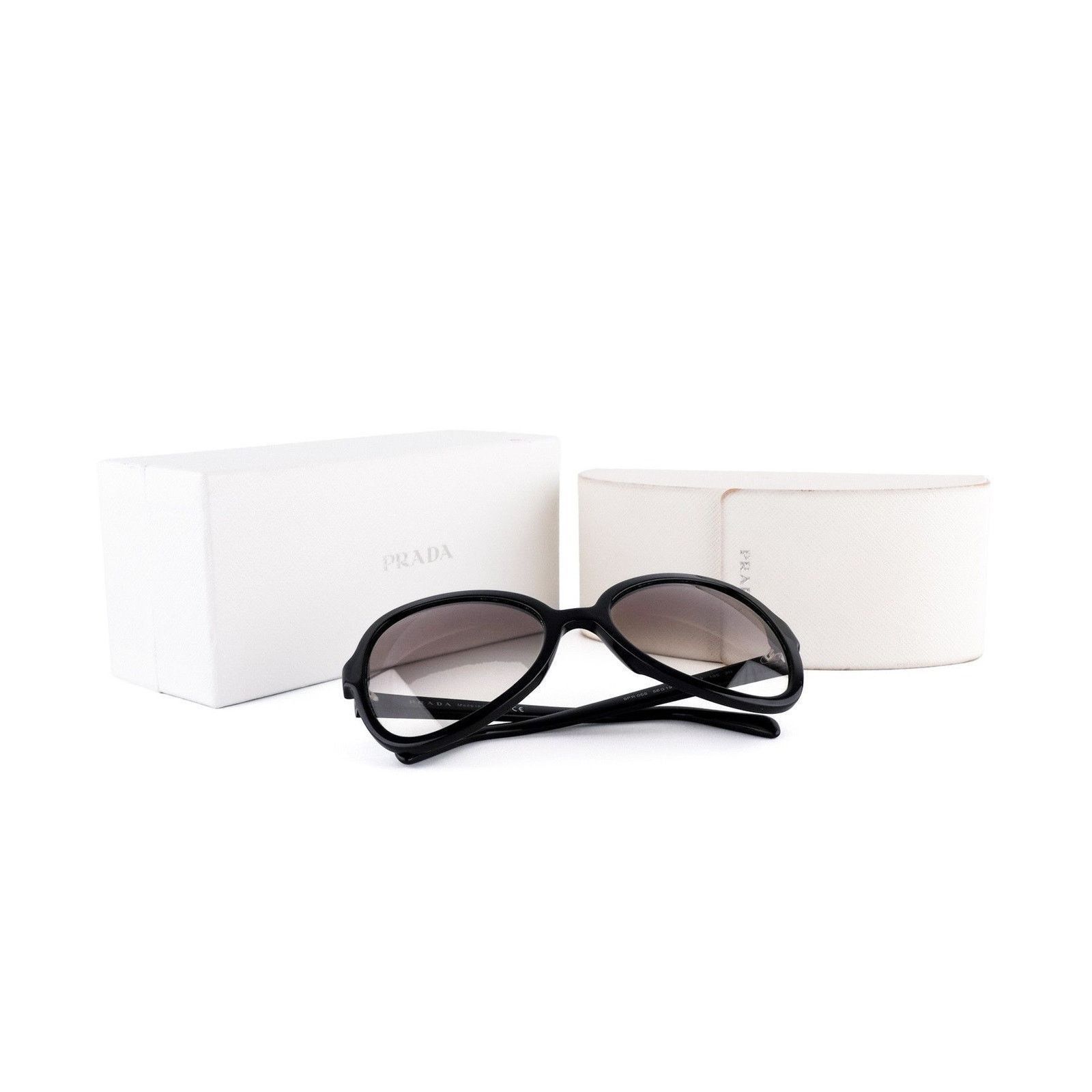 Prada Prada Silver Logo Oversized Oval Black Mask Sunglasses Size ONE SIZE - 7 Thumbnail