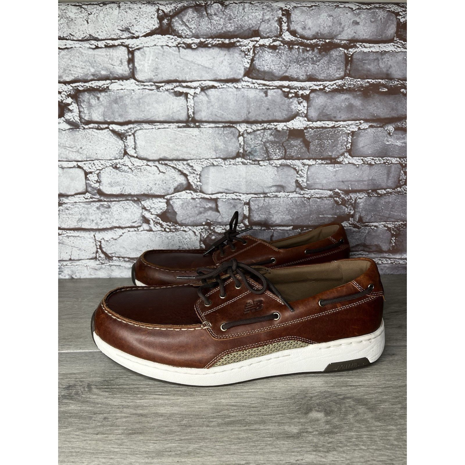 New Balance New Balance Brown Leather Lace Walking Deck Loafers Men Sz 1 Size US 12.5 / EU 45-46 - 9 Thumbnail