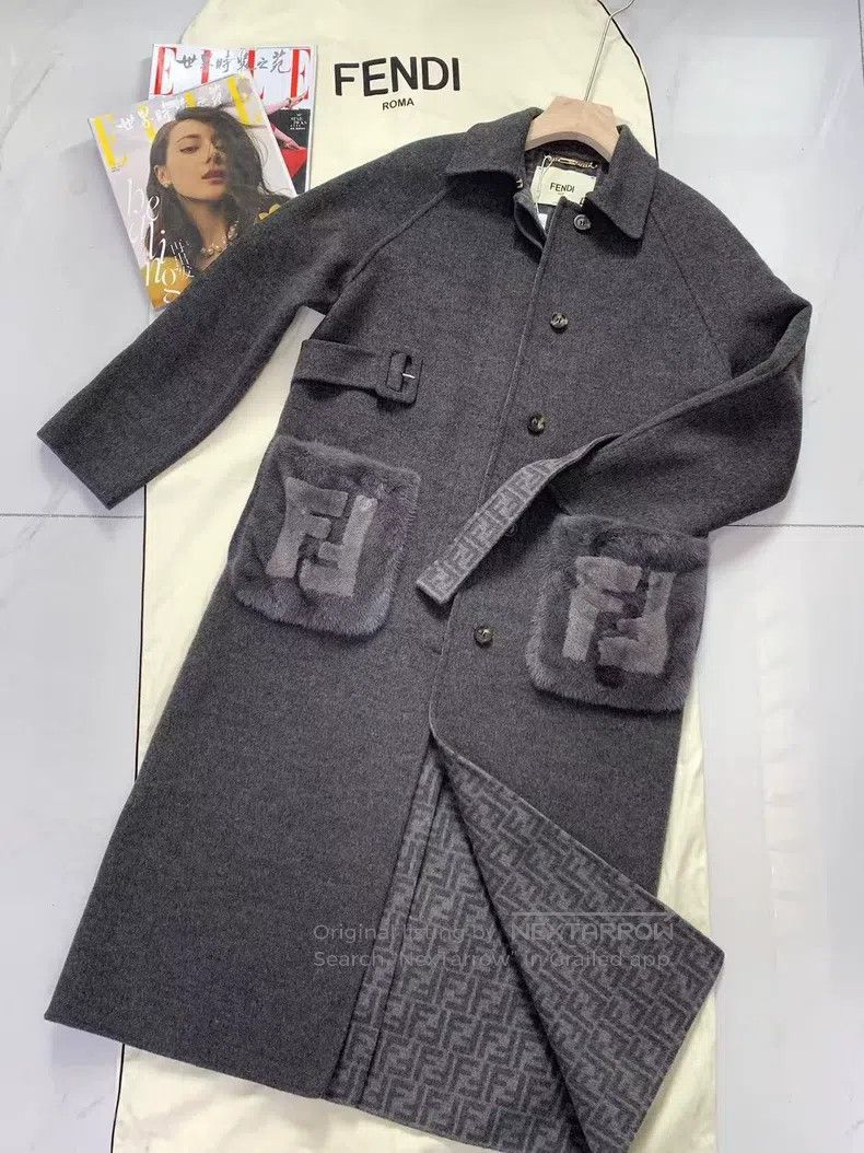 Fendi Fendi Classic Fur Lined Logo Embellished Coat Jacket Size 4XL / US 24-26 - 1 Thumbnail