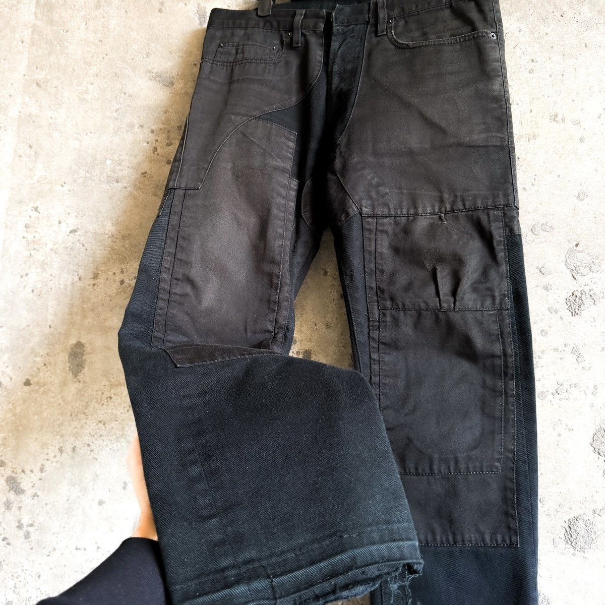 Dior Dior AW07 “Navigate” THRASHED Patchwork Denim By Hedi Size US 31 - 1 Thumbnail