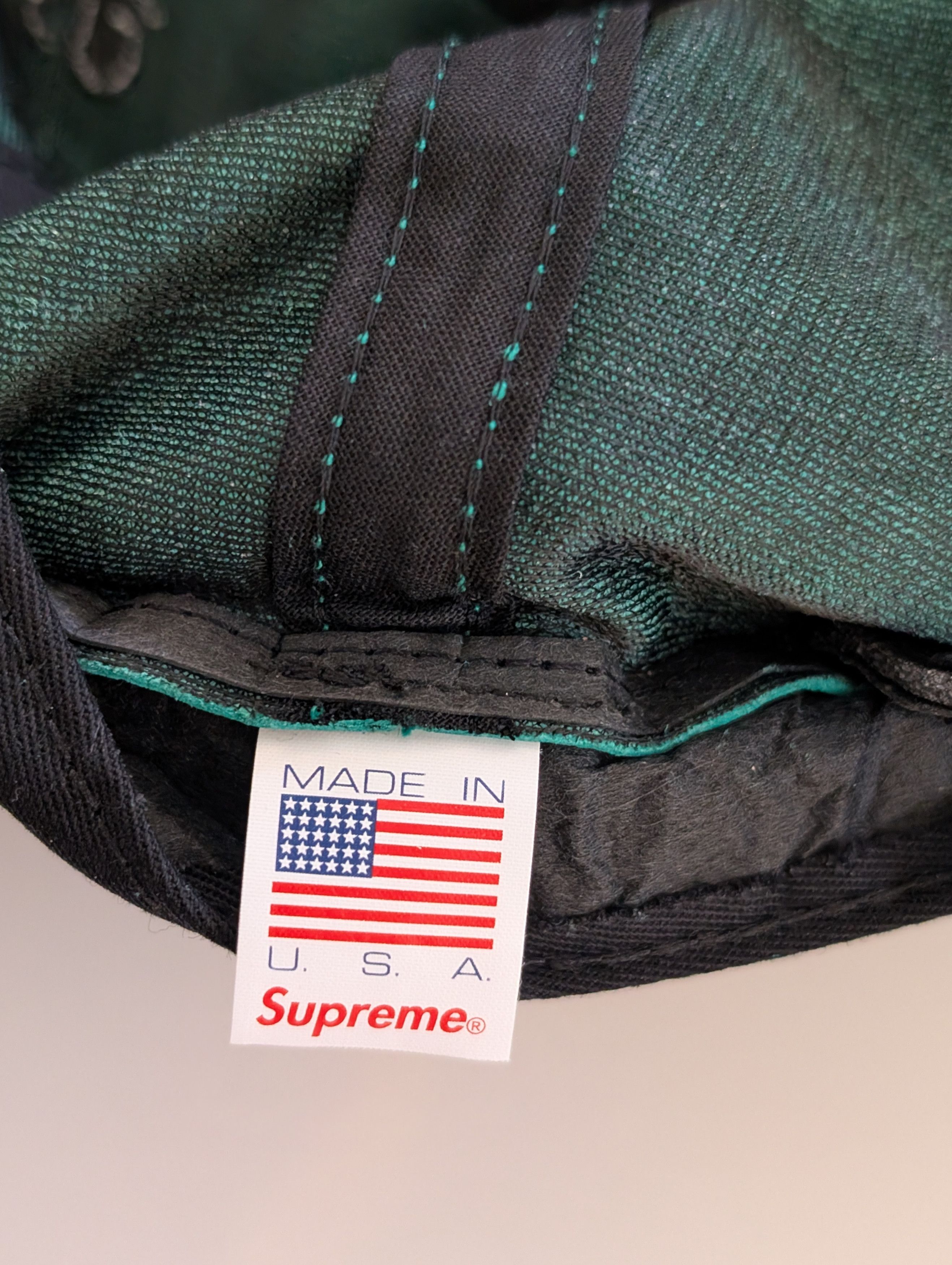 Supreme Supreme Leather Classic Logo 6-Panel Green Size ONE SIZE - 9 Thumbnail
