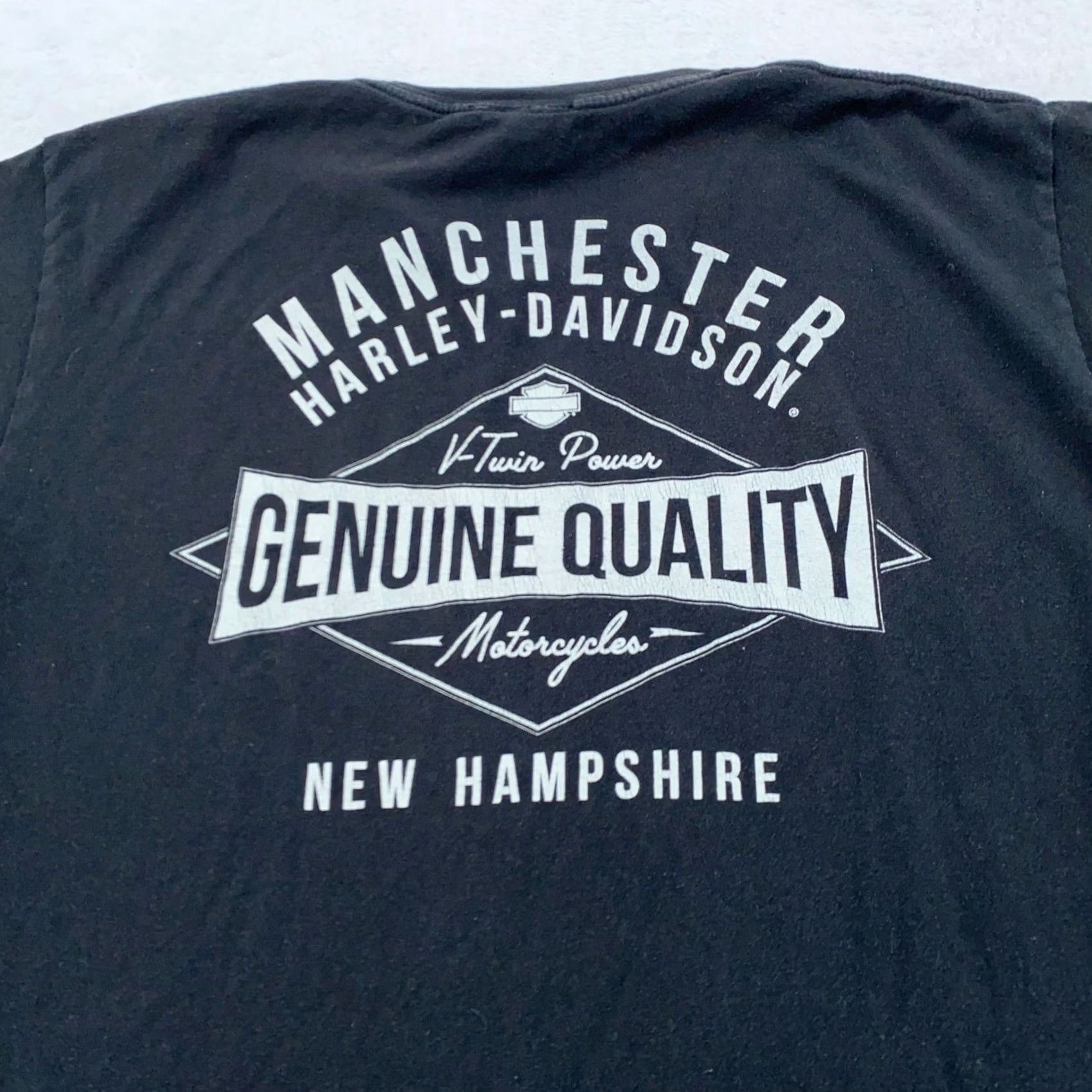 Harley Davidson Harley-Davidson Shirt Mens Large Motorcycle Logo Graphic Print Vintage 1903 Manchester New Hampshire Tee Black Short Sleeve Crew Neck Mens Size US L / EU 52-54 / 3 - 3 Thumbnail