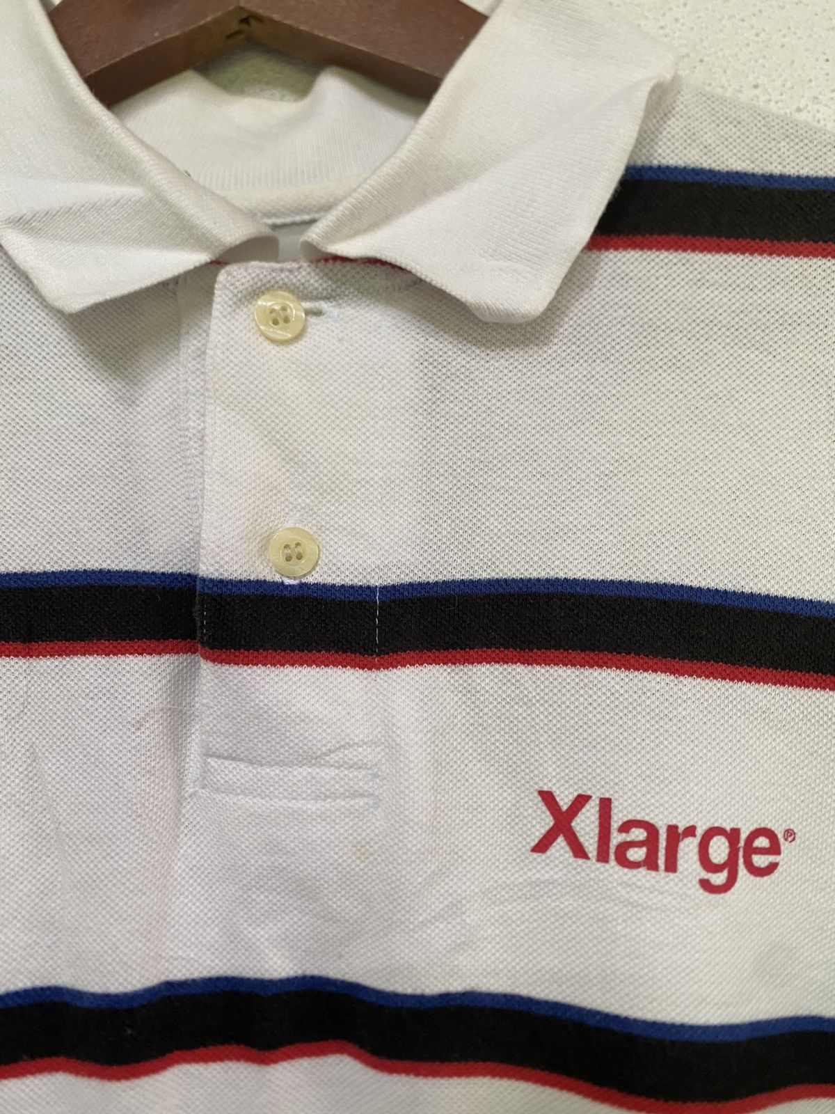 Japanese Brand × Xlarge X Large Collar T Shirt Blue Striped Size US L / EU 52-54 / 3 - 6 Thumbnail
