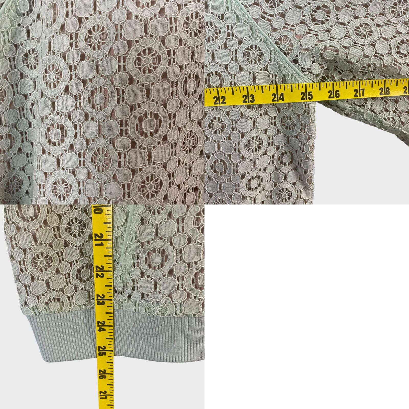 Victoria Beckham Victoria Beckham Mint Green Lace Bomber Jacket Women's 2XL Full Zip Short Sleeve Casual Fashion Size XXL / US 16-18 / IT 52-54 - 8 Thumbnail