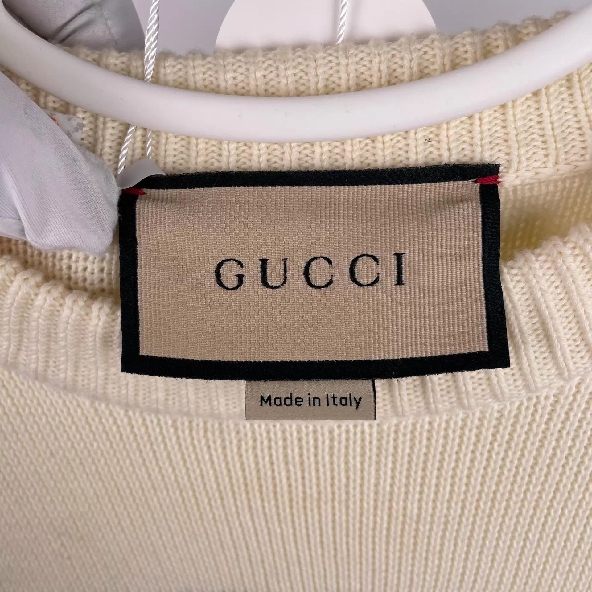 Gucci Gucci big logo knit sweatshirt S off-white Size US S / EU 44-46 / 1 - 4 Thumbnail