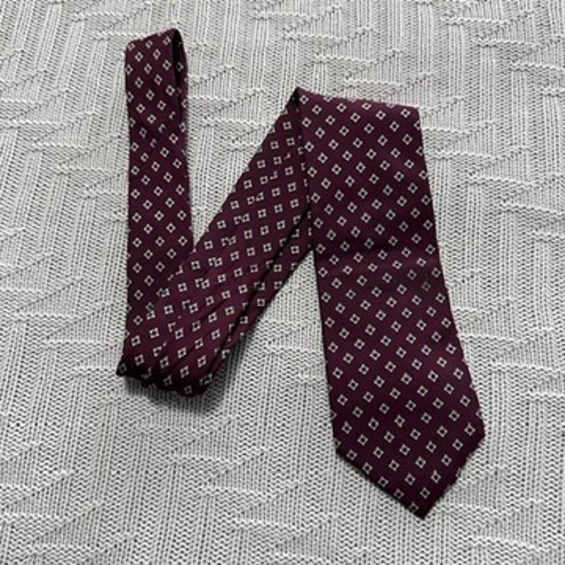 Vintage Vintage Dunhill maroon geometric print tie Size ONE SIZE - 1 Thumbnail