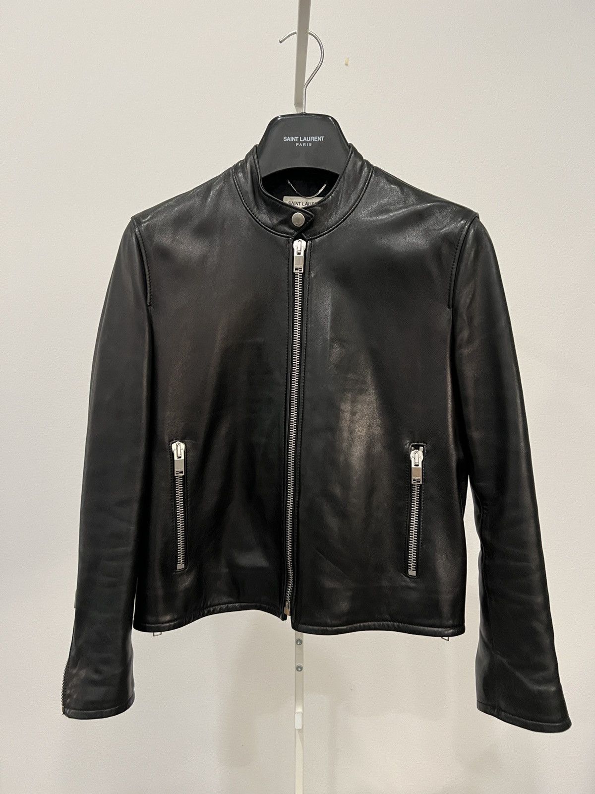 Saint Laurent Paris Lambskin Cafe Racer Jacket sz48 | Grailed