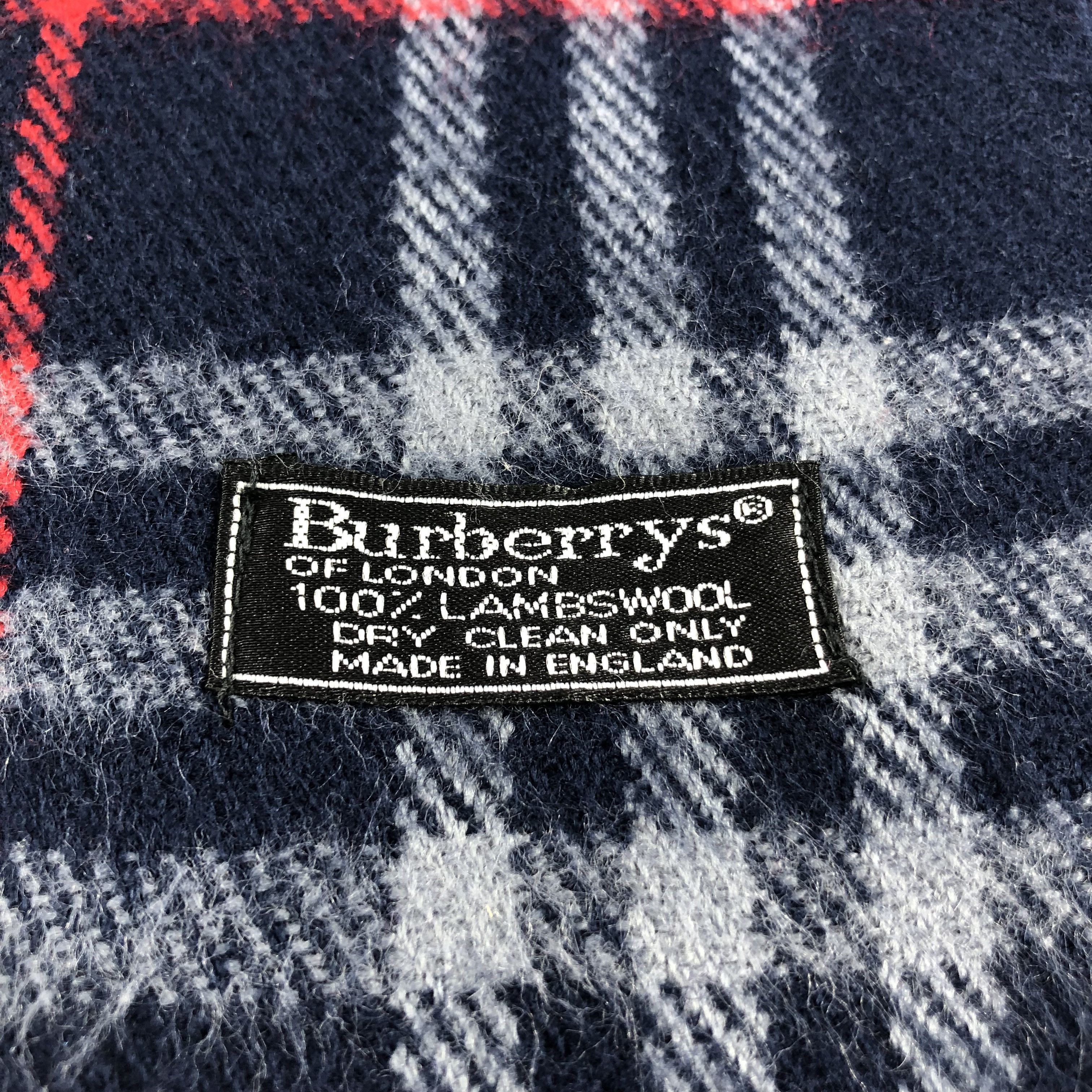 Burberry Burberrys Nova Check Blue Wool Scarf Muffler V1046 Size ONE SIZE - 4 Thumbnail