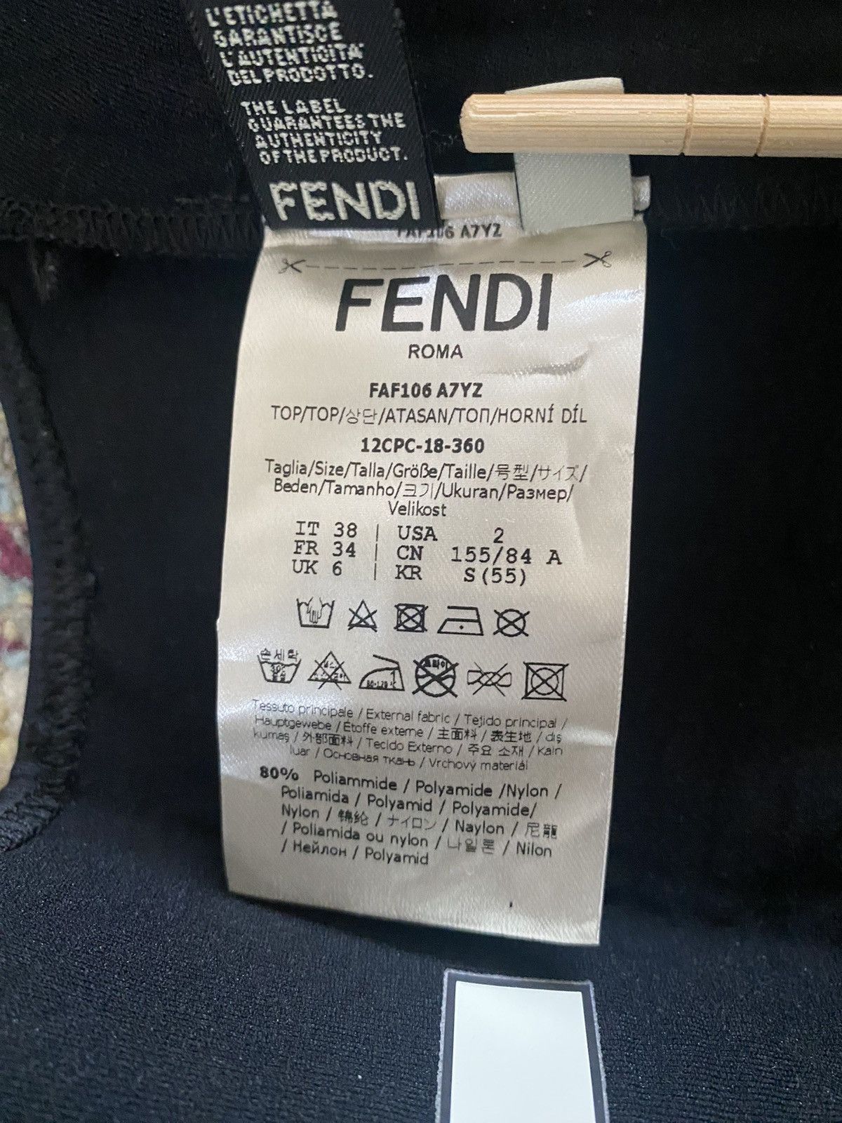 Fendi Fendi Lycra Top Size 38 Made in Italy Size XS / US 0-2 / IT 36-38 - 9 Thumbnail