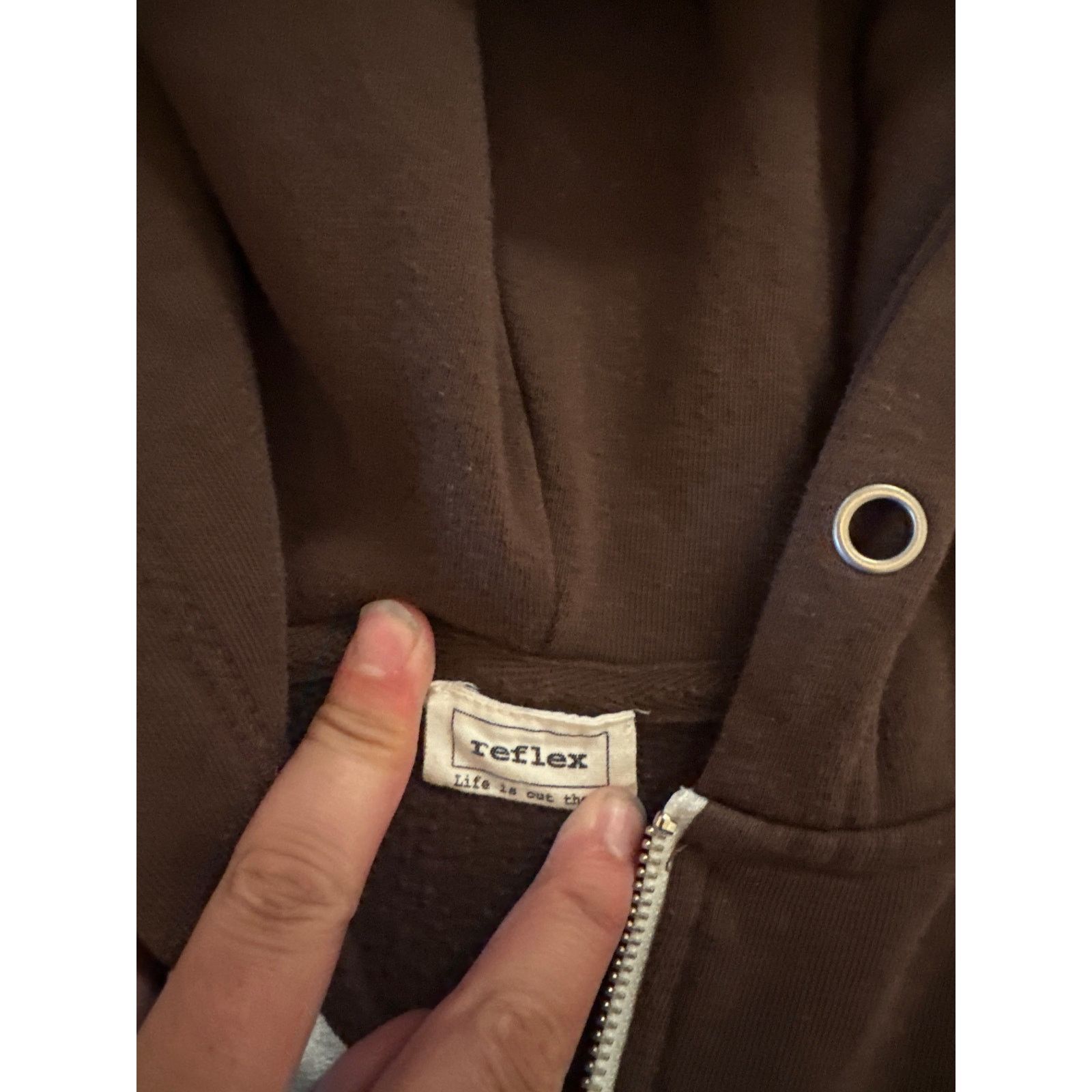 Pacsun × Vintage Vintage Y2K Reflex Full Zip Hoodie Brown Med 20x22 Size M / US 6-8 / IT 42-44 - 5 Thumbnail