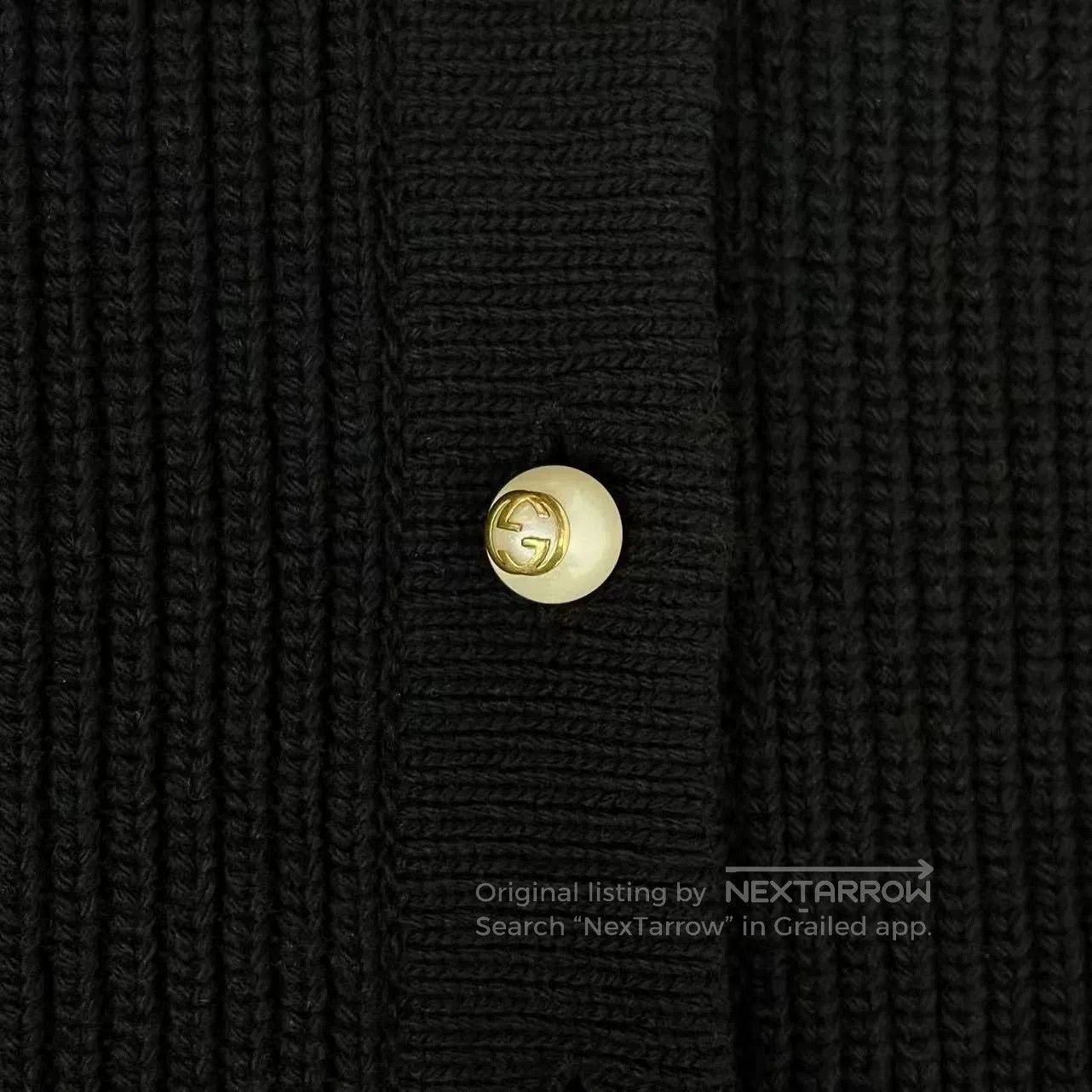 Gucci Gucci Black Floral Knit Cardigan with Pearl Buttons. Size S / US 4 / IT 40 - 4 Thumbnail