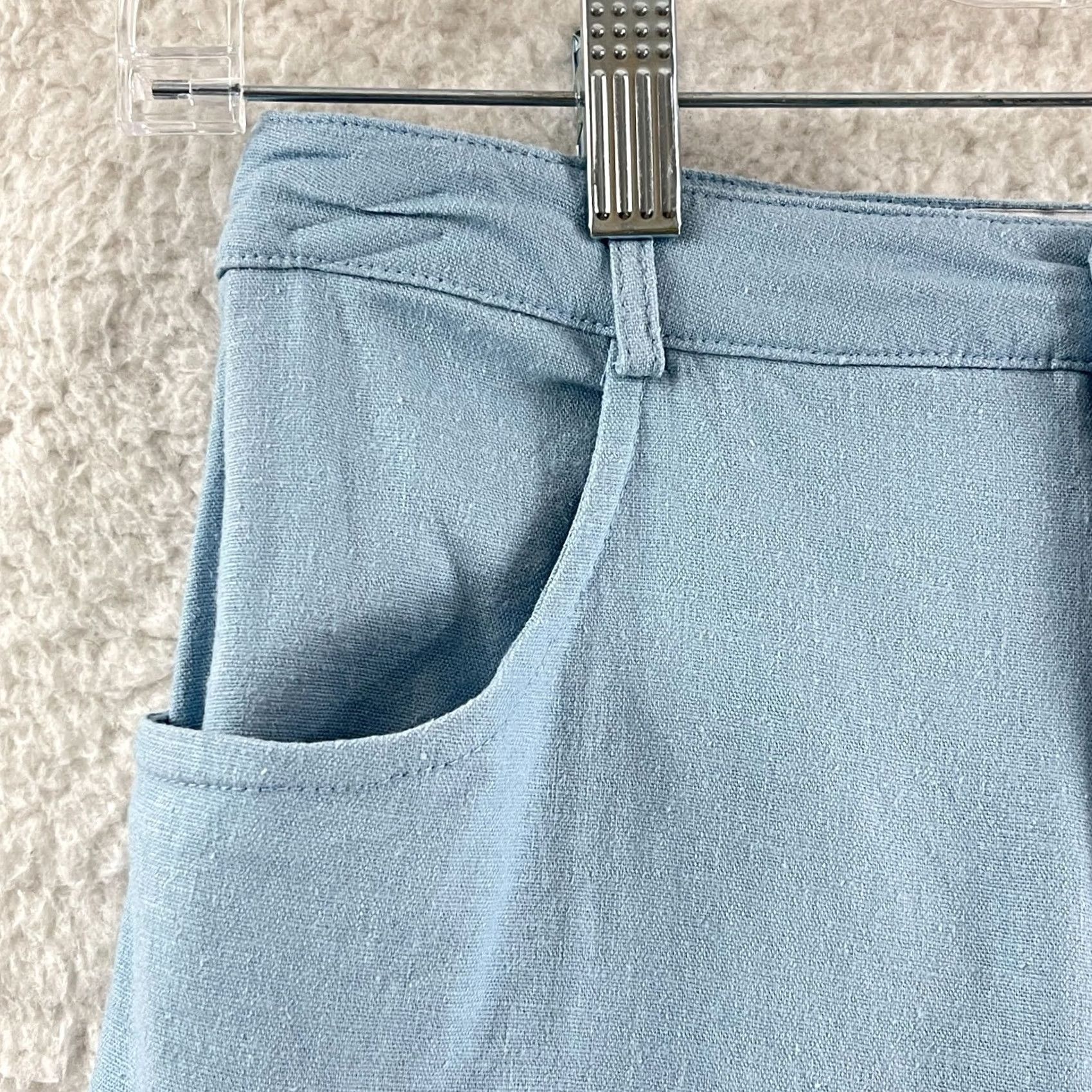 Urban Outfitters Urban Outfitters Blue Linen Blend Straight Leg High Rise Pants Womens Size 0 jeans not included Size 25" / US 0 / IT 36 - 4 Thumbnail
