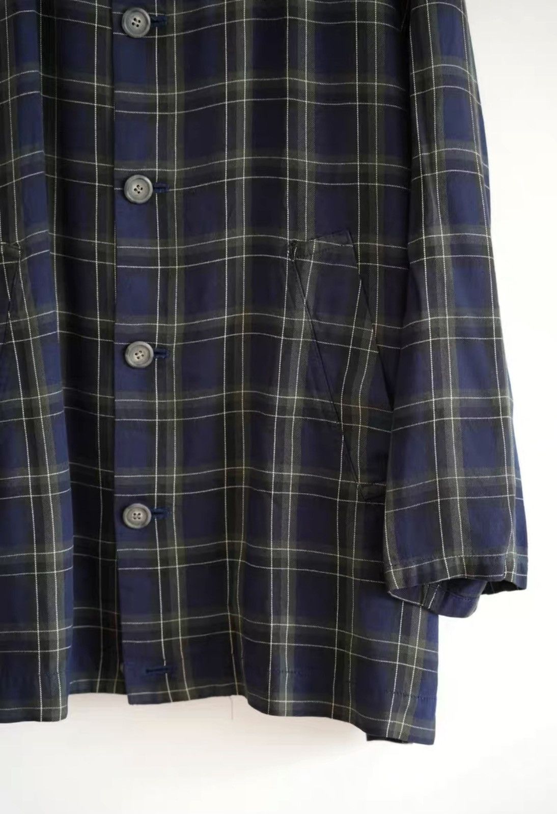 Yohji Yamamoto Yohji Yamamoto 90s Blue-Green Plaid Jacket K4 Size US M / EU 48-50 / 2 - 5 Thumbnail