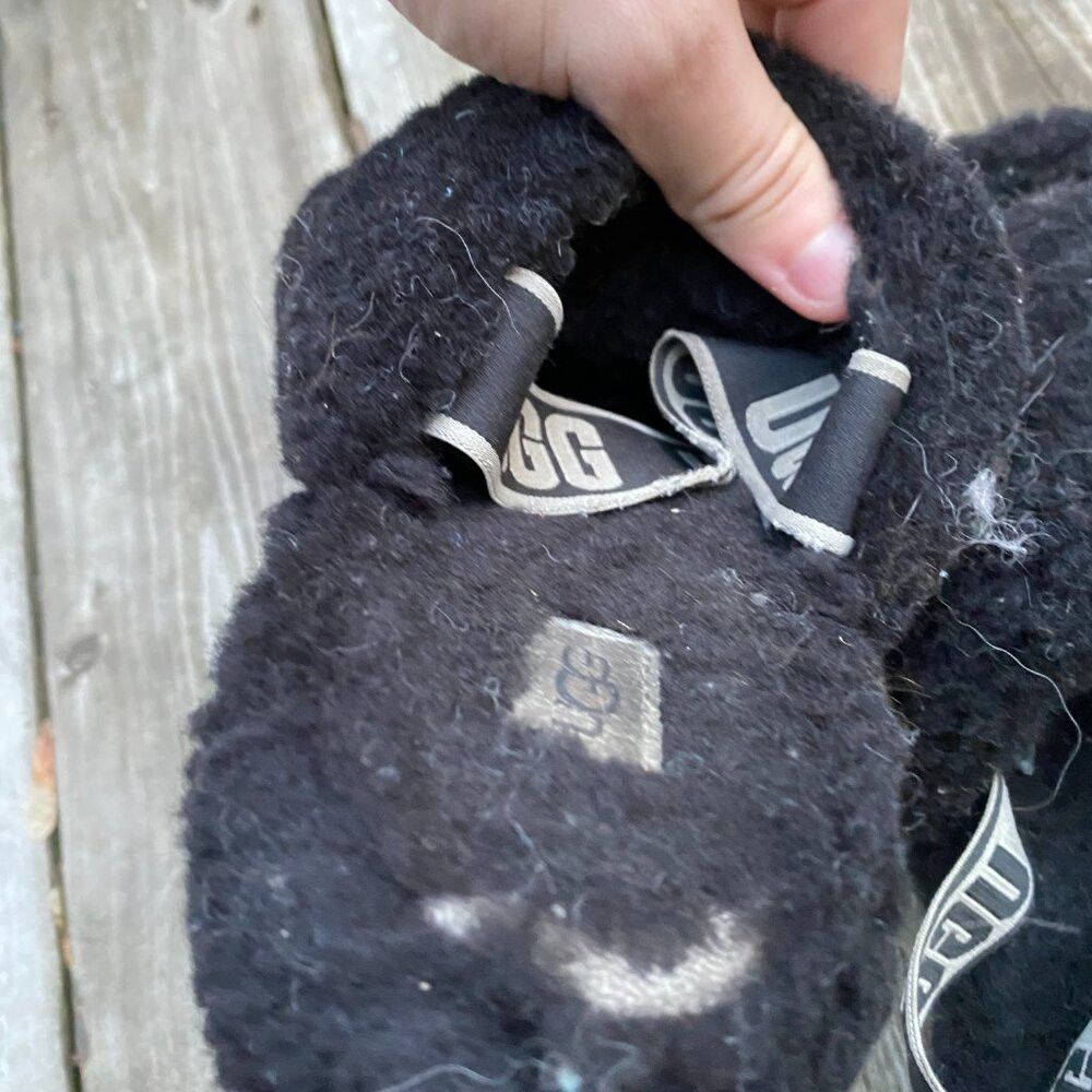 Ugg Ugg Sling Back Slippers Fuzzy Black Size US 8 / IT 38 - 6 Thumbnail