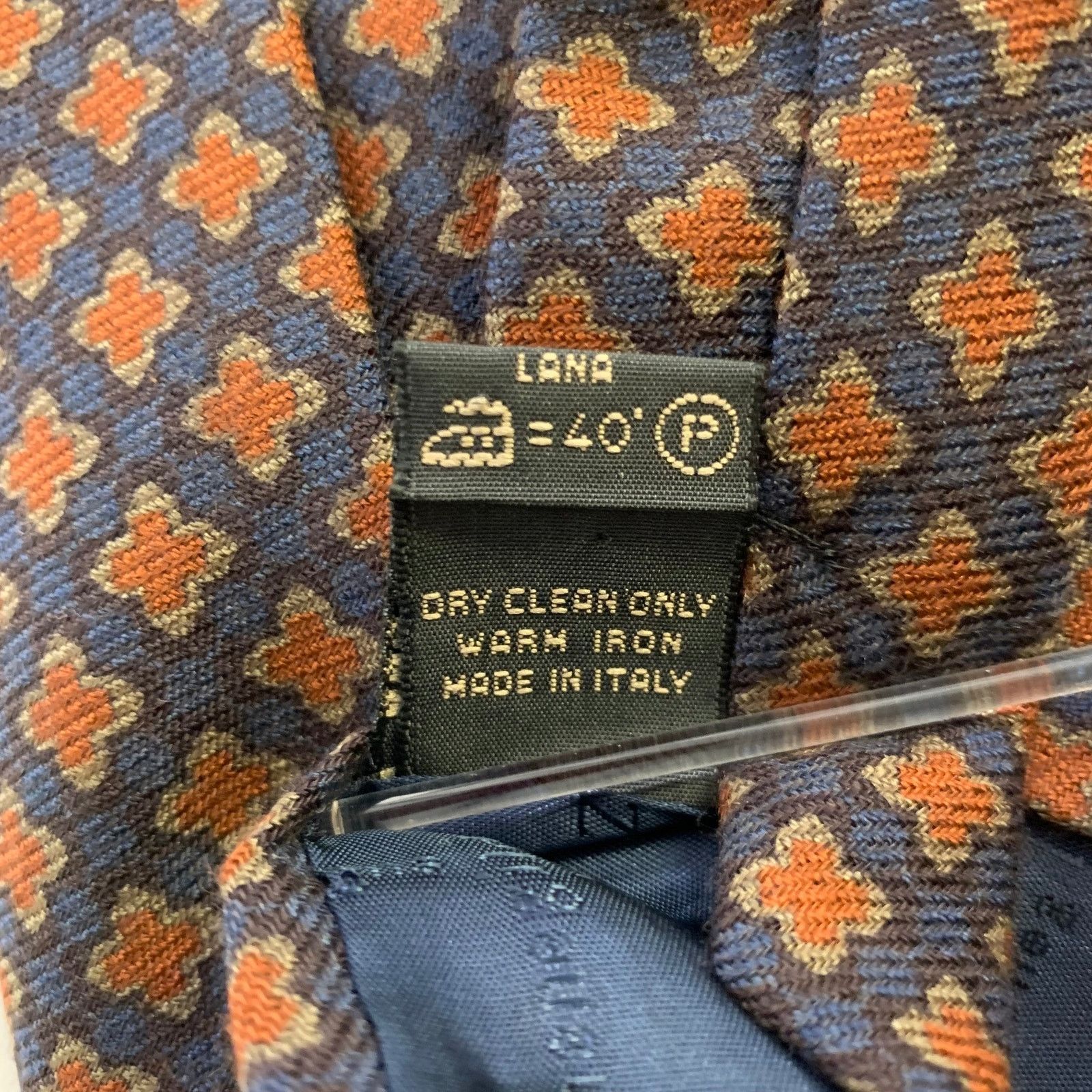 Ermenegildo Zegna ERMENEGILDO ZEGNA Navy Rust Silk Tie Size ONE SIZE - 4 Thumbnail