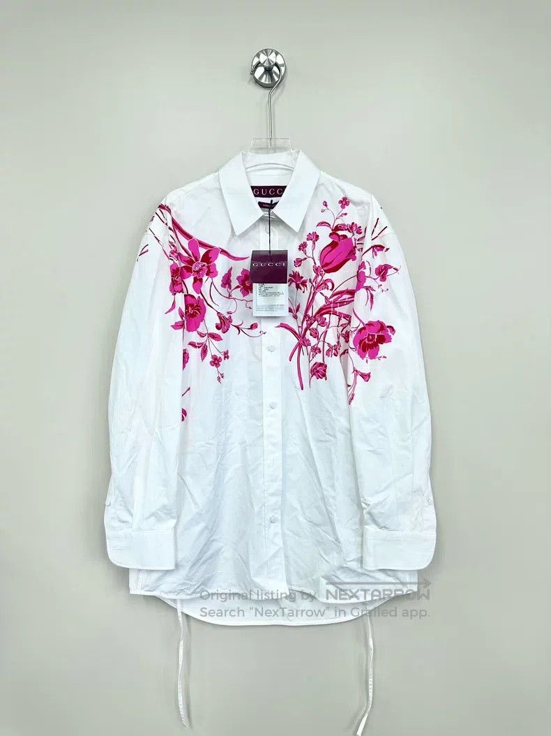 Gucci Gucci White pink shirt Size S / US 4 / IT 40 - 1 Thumbnail