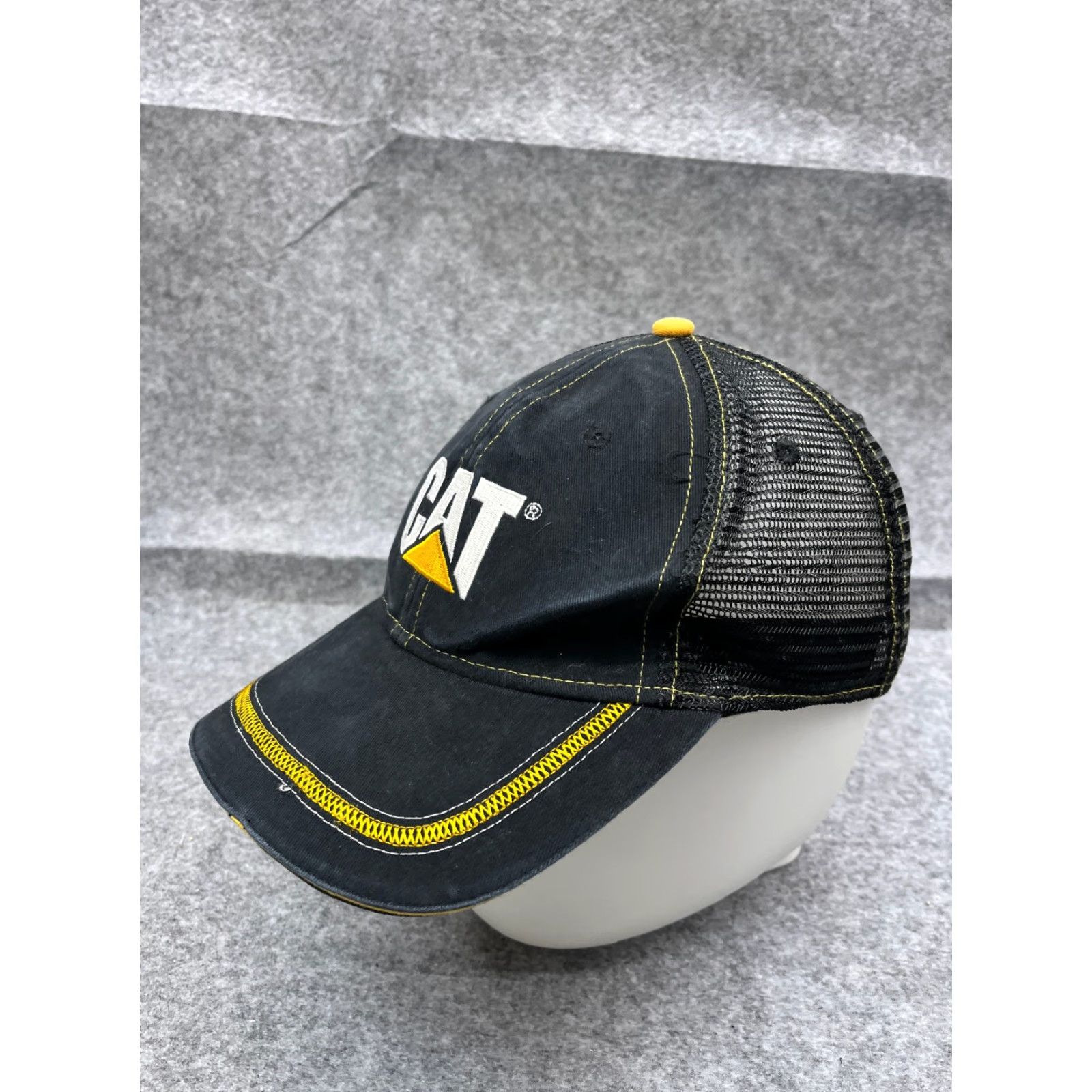 Vintage CAT Hat Cap Strap Back Adult Black Caterpillar Trucker Cotton Twill Size ONE SIZE - 4 Thumbnail