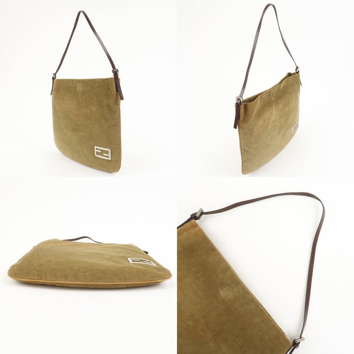 Fendi Fendi Corduroy Shoulder Bag Tan Size ONE SIZE - 3 Thumbnail
