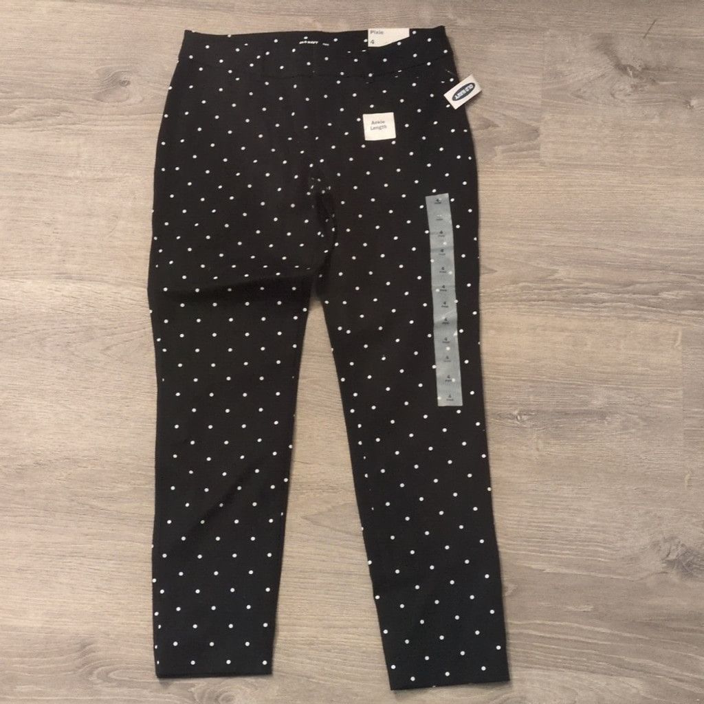 Old Navy Old Navy black polka dot ankle length pants size 4 Size 27" / US 4 / IT 40 - 1 Thumbnail