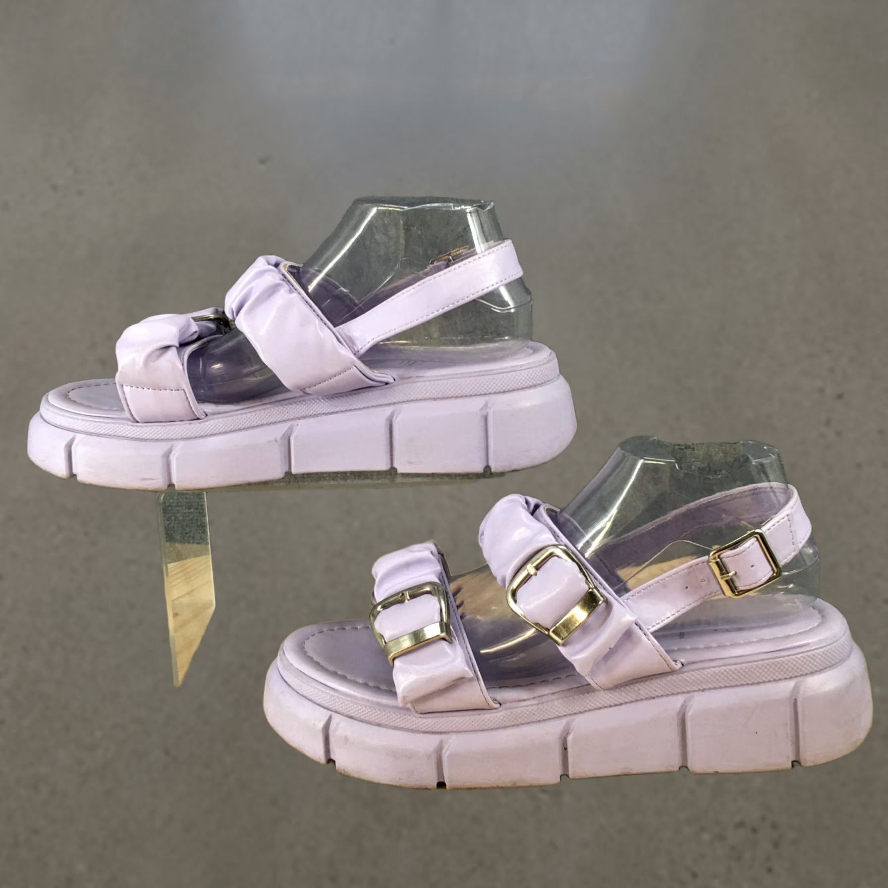 Shein SHEIN Sandals Womens 11 Casual Platform Adjustable Slingback Purple Faux Leather Size US 11 / IT 41 - 1 Thumbnail