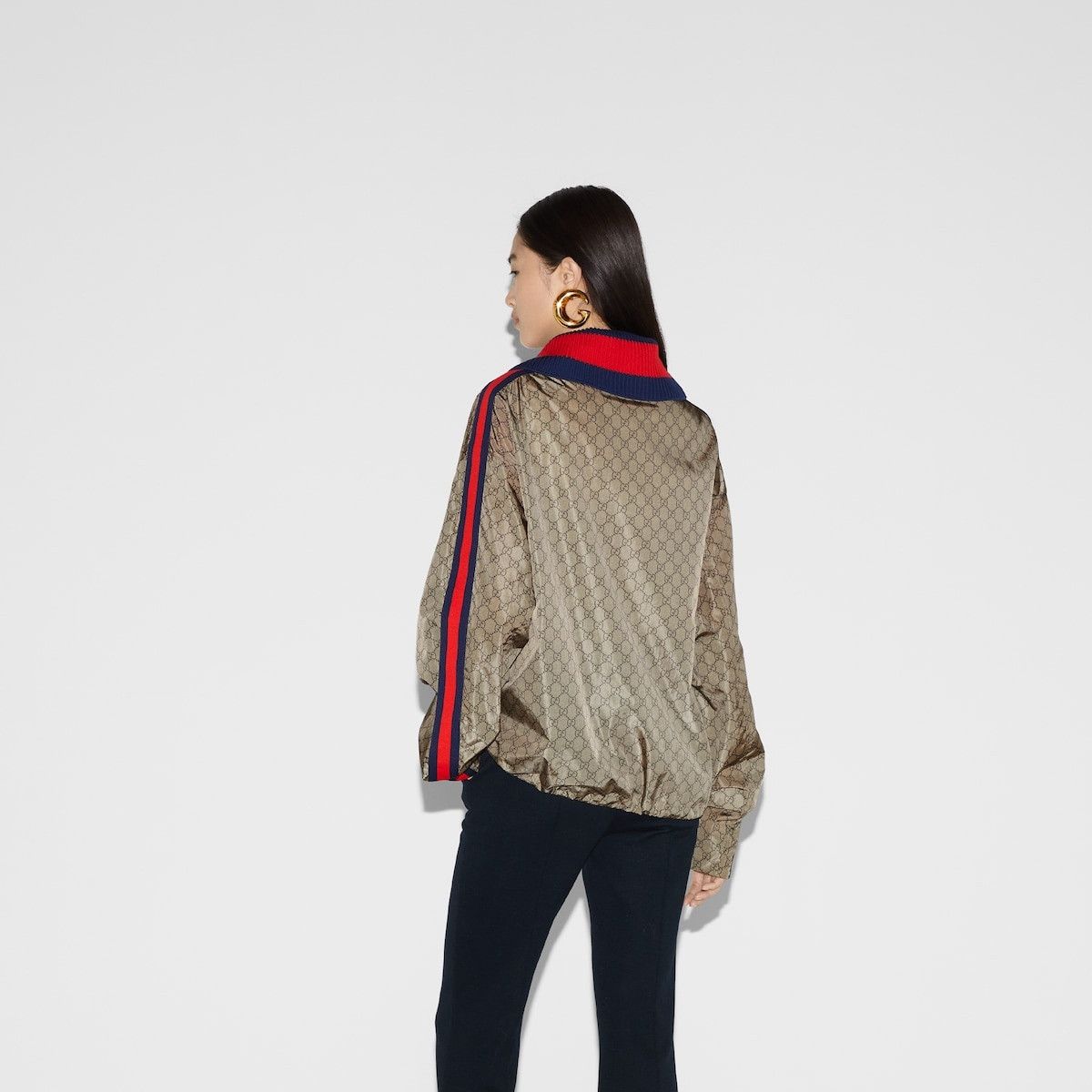 Gucci o1mt1gz0525 GG Nylon Jacket in Multicolor Size L / US 10 / IT 46 - 4 Thumbnail