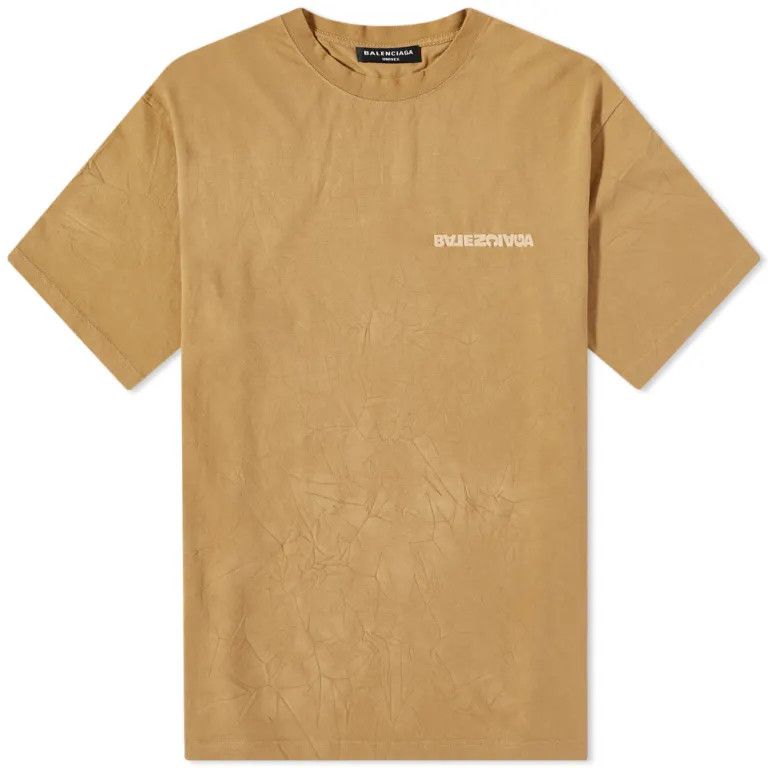 image of Balenciaga O1W1Db11123 Turn Medium Fit T-Shirt In Brown, Men's (Size 2XS)
