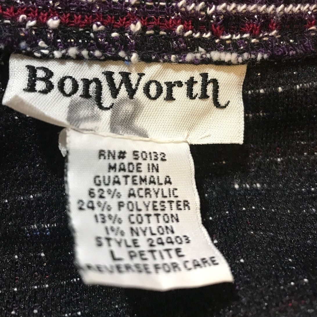Other Bon Worth Vintage Striped High Neck Long Sleeve Jacket LP Size L / US 10 / IT 46 - 3 Thumbnail