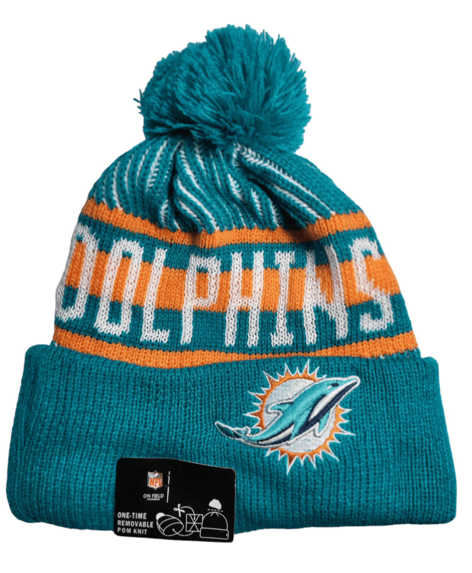 NFL NWT Miami Dolphins Bundle Crewneck Sweatshirt & Beanie MD Size US M / EU 48-50 / 2 - 6 Thumbnail