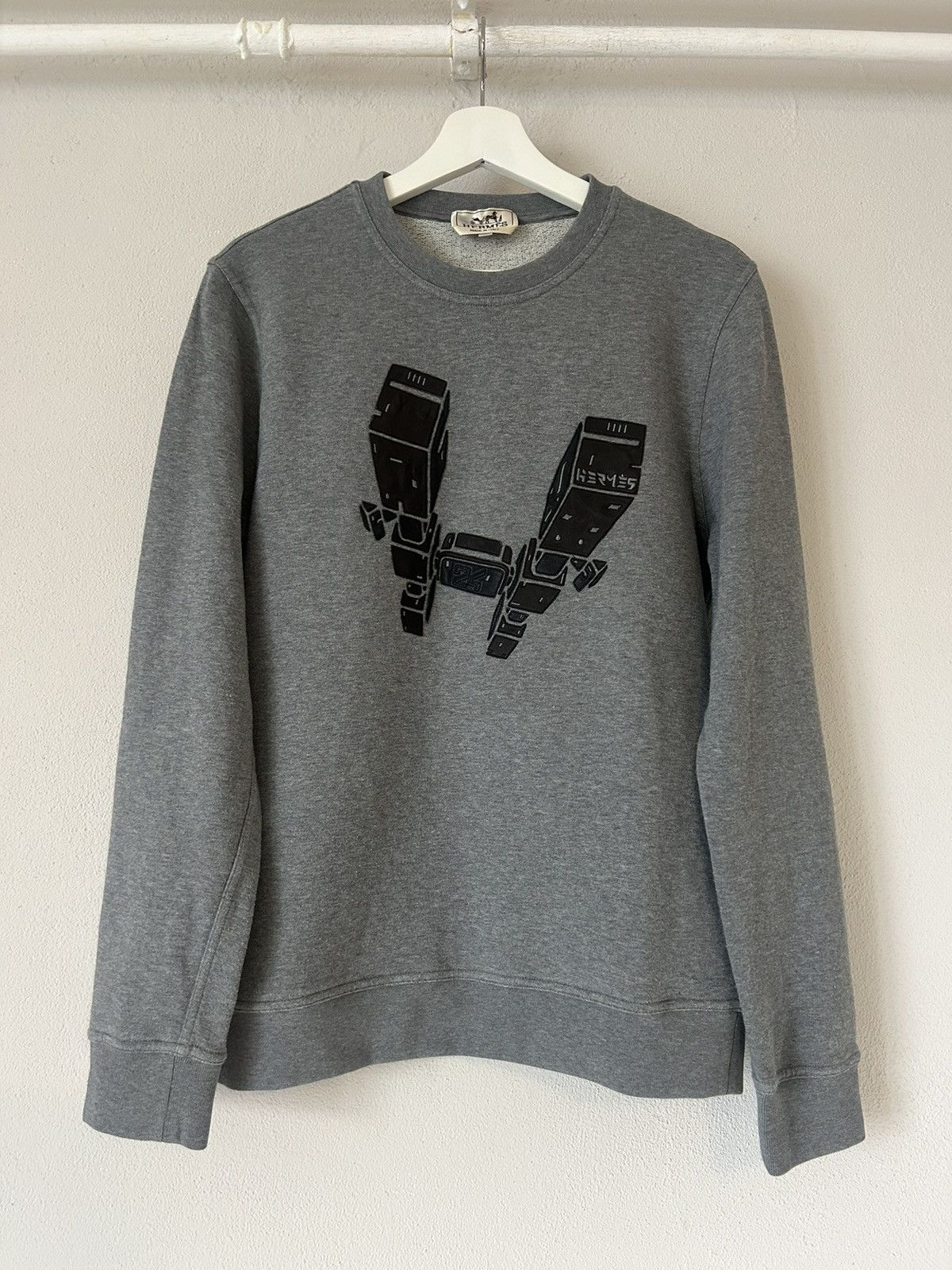 Hermes Grey H Graphic Crewneck Sweatshirt Size US M / EU 48-50 / 2 - 2 Thumbnail
