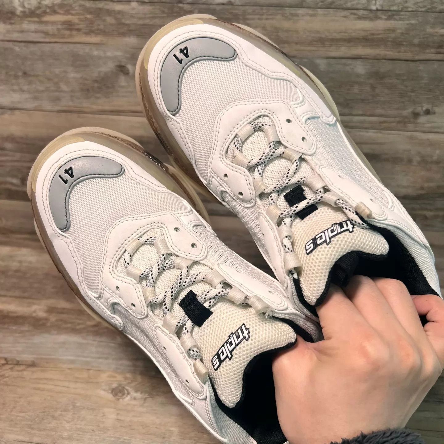 Balenciaga Balenciaga Triple S ClearSole B/W/G EU41 97New Size US 8 / EU 41 - 5 Thumbnail