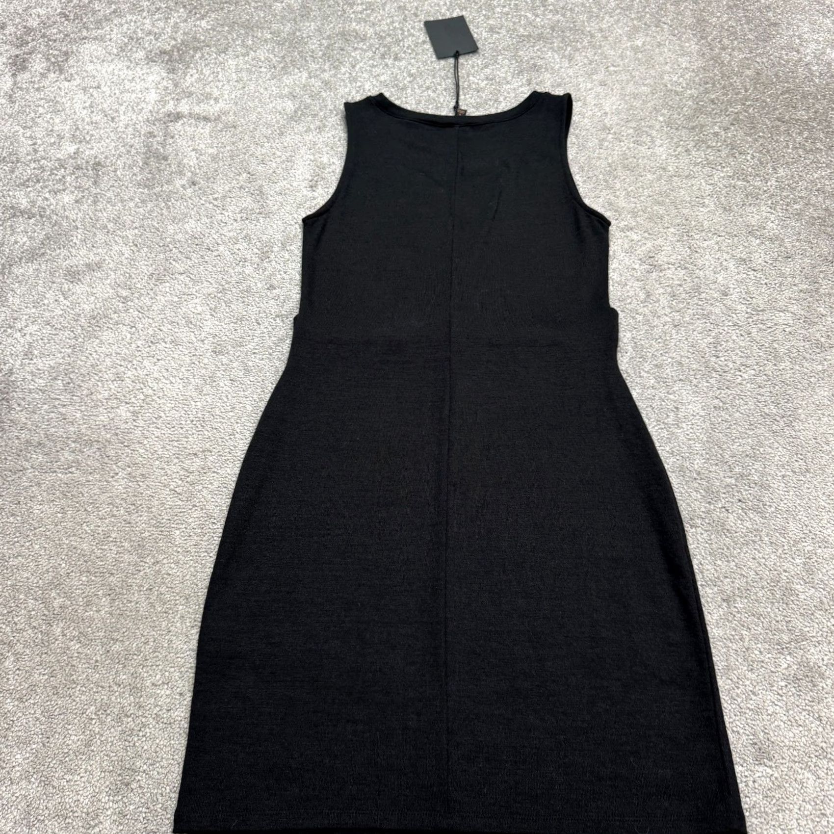 Vintage VINTAGE? (No) Goldray Dress Twisted Front Knit Midi Sheath Black Sleeveless NWT Womens Small, 1990s? Size S / US 4 / IT 40 - 2 Thumbnail