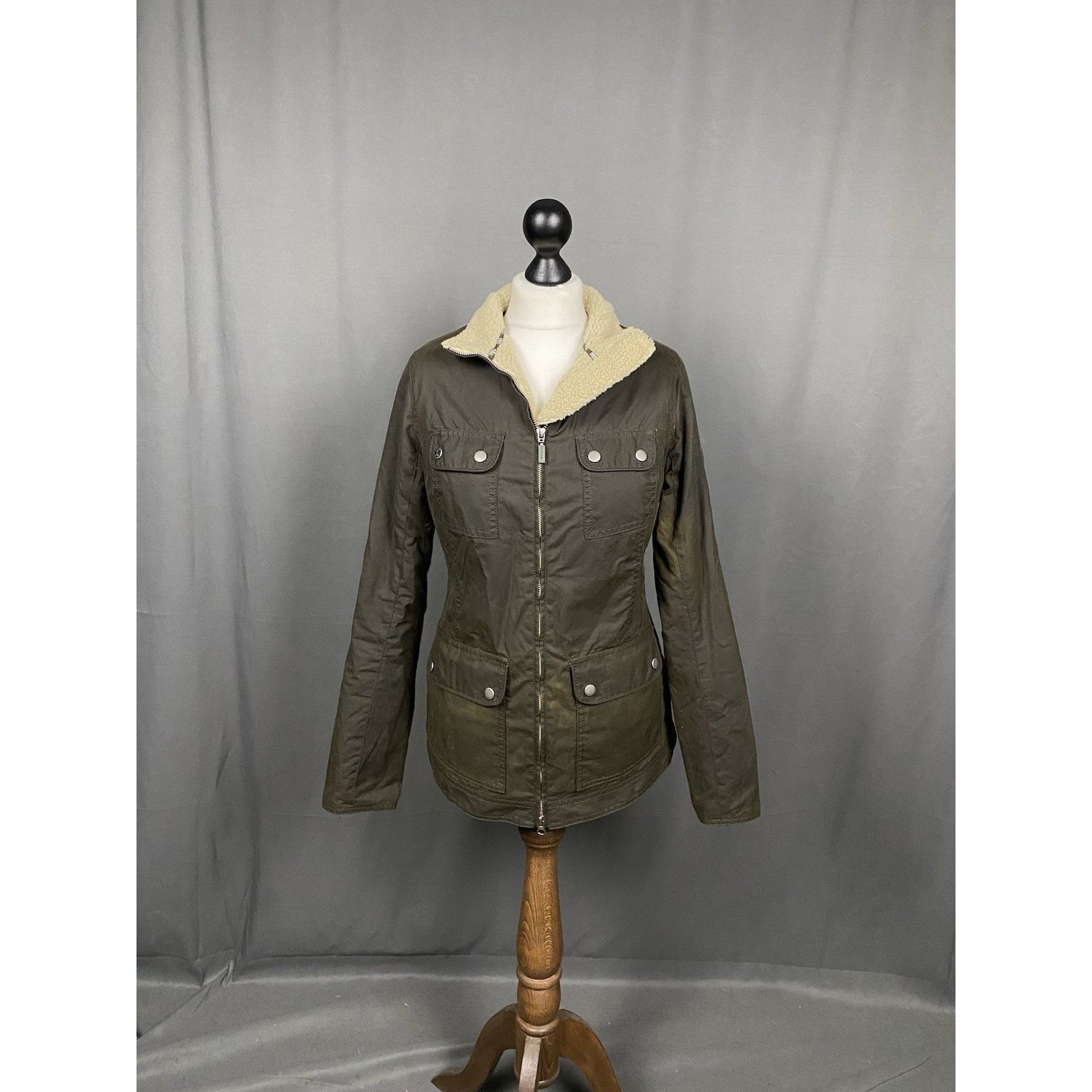 Barbour Barbour Howman Women's Green Waxed Insulated Winter Parka Ja Size M / US 6-8 / IT 42-44 - 3 Thumbnail