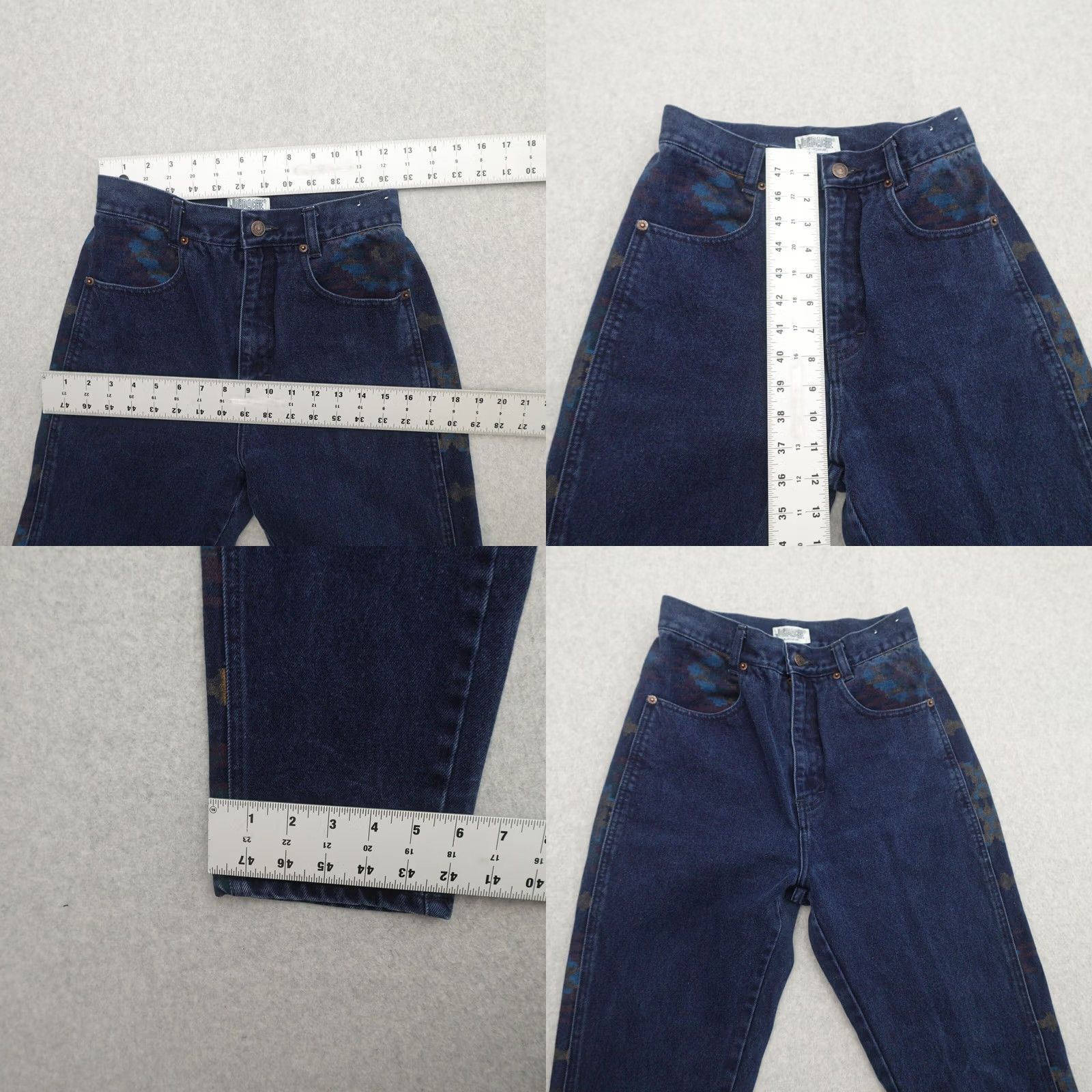 Jordache VINTAGE Jordache Womens Jeans 7 (7x29) Side Seam Camouflage Print Tapered Size 28" / US 6 / IT 42 - 8 Thumbnail