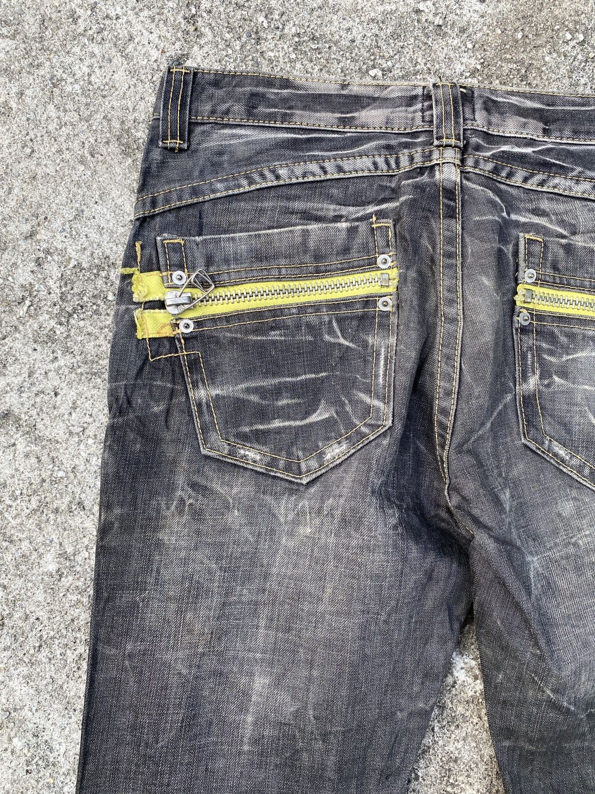 If Six Was Nine × Japanese Brand × Tornado Mart Ozz First Pinball Distressed Claw Marks Slim Flare Denim Size US 30 / EU 46 - 15 Thumbnail