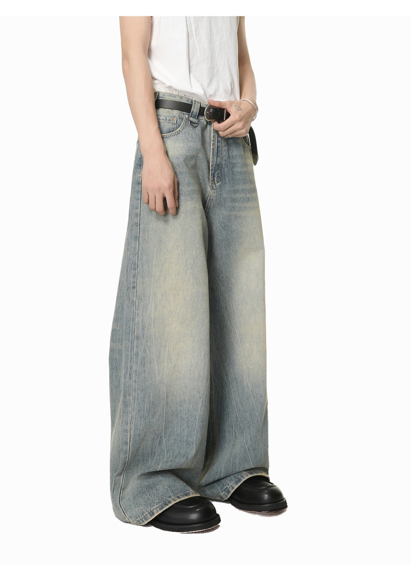 Vintage American Cleanfit light blue loose distressed washed jeans Size US 32 / EU 48 - 3 Thumbnail