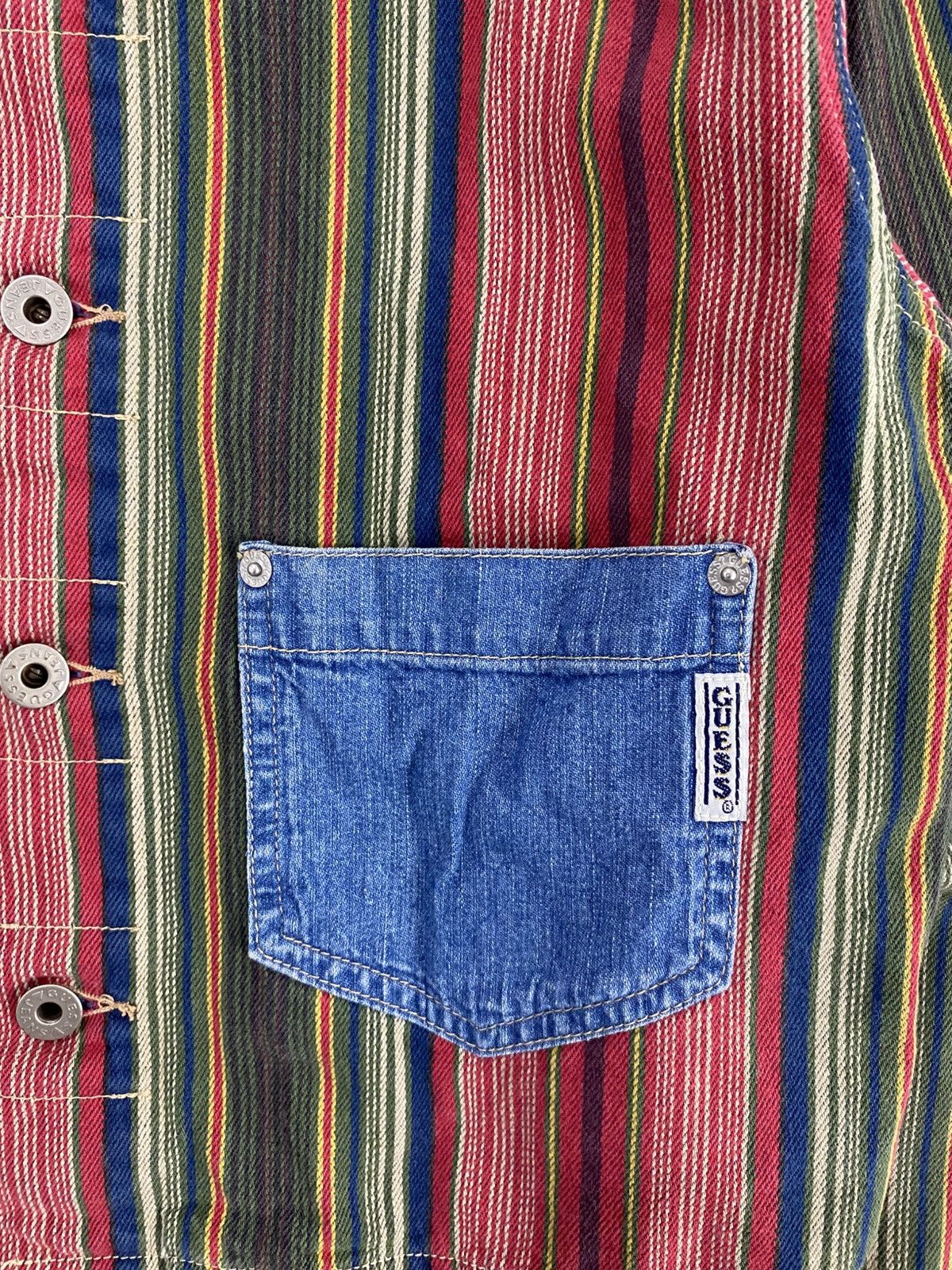 Guess Vintage guess striped cropped workwear jacket bucklebacks Size US S / EU 44-46 / 1 - 5 Thumbnail