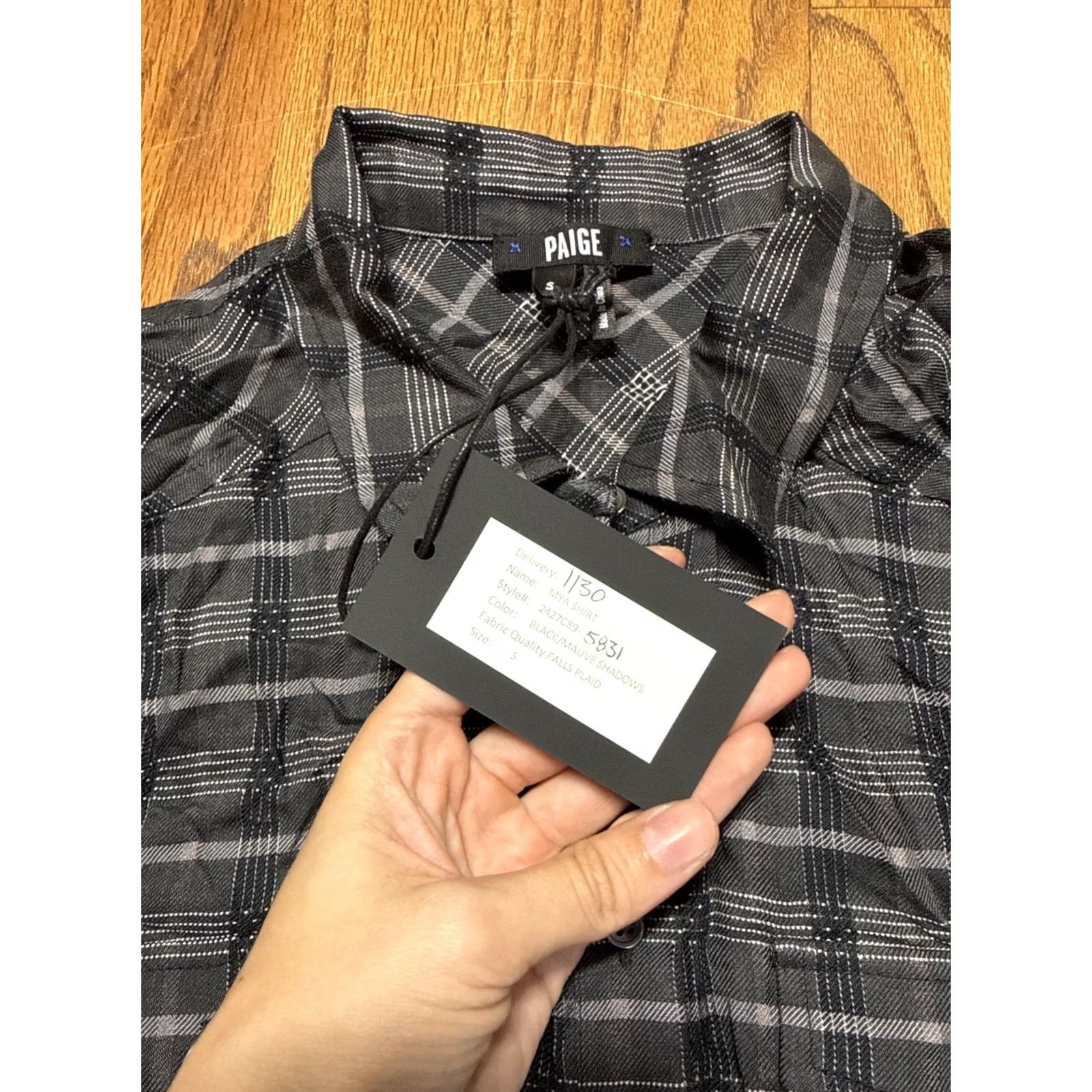 Paige Paige Plaid Long Sleeve Shirt S Blouse Womens Multicolor Tie C21 Size S / US 4 / IT 40 - 3 Thumbnail