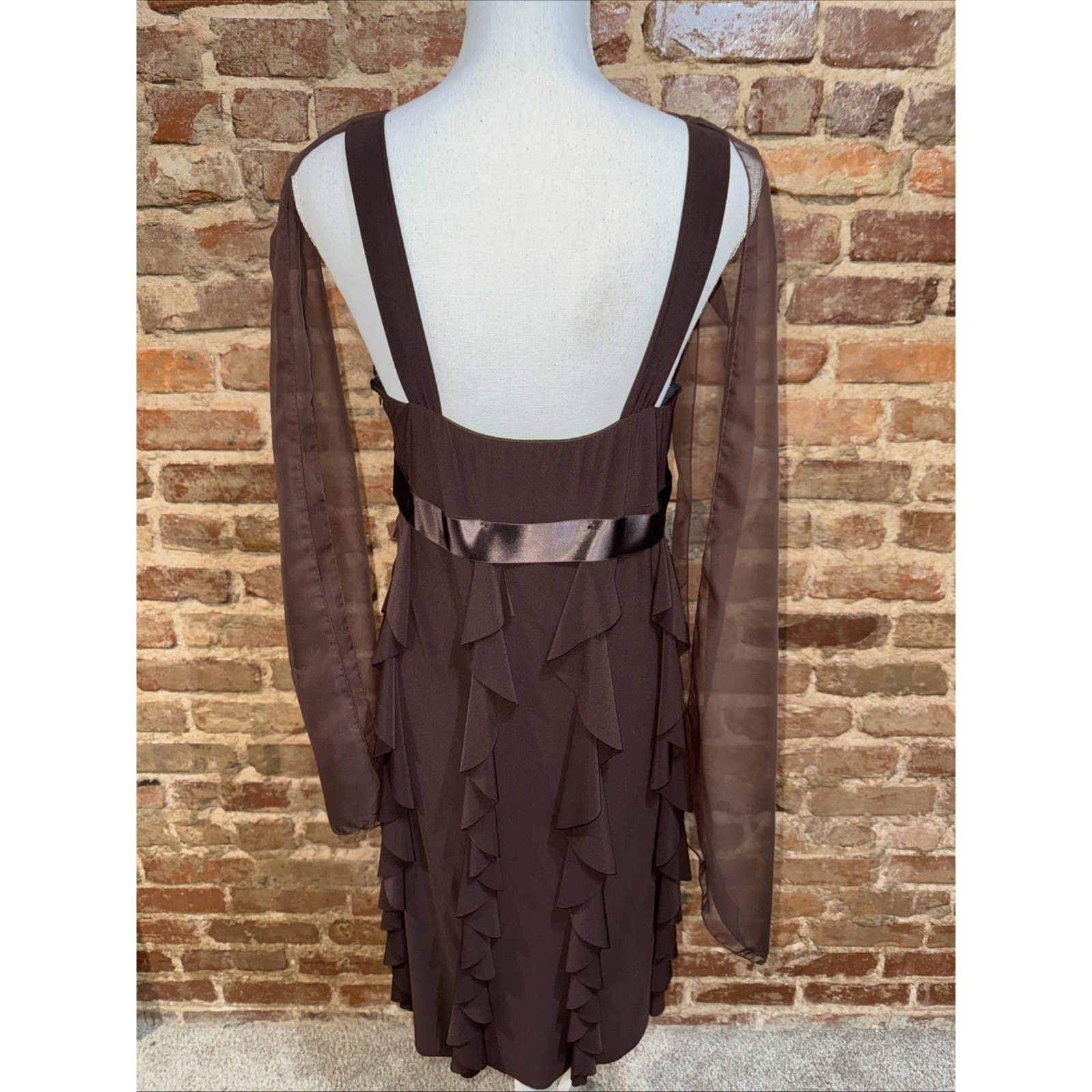 Other Vintage 90’s Baby Doll Satin Bow Evening Dress Sz L w/scarf Size L / US 10 / IT 46 - 4 Thumbnail