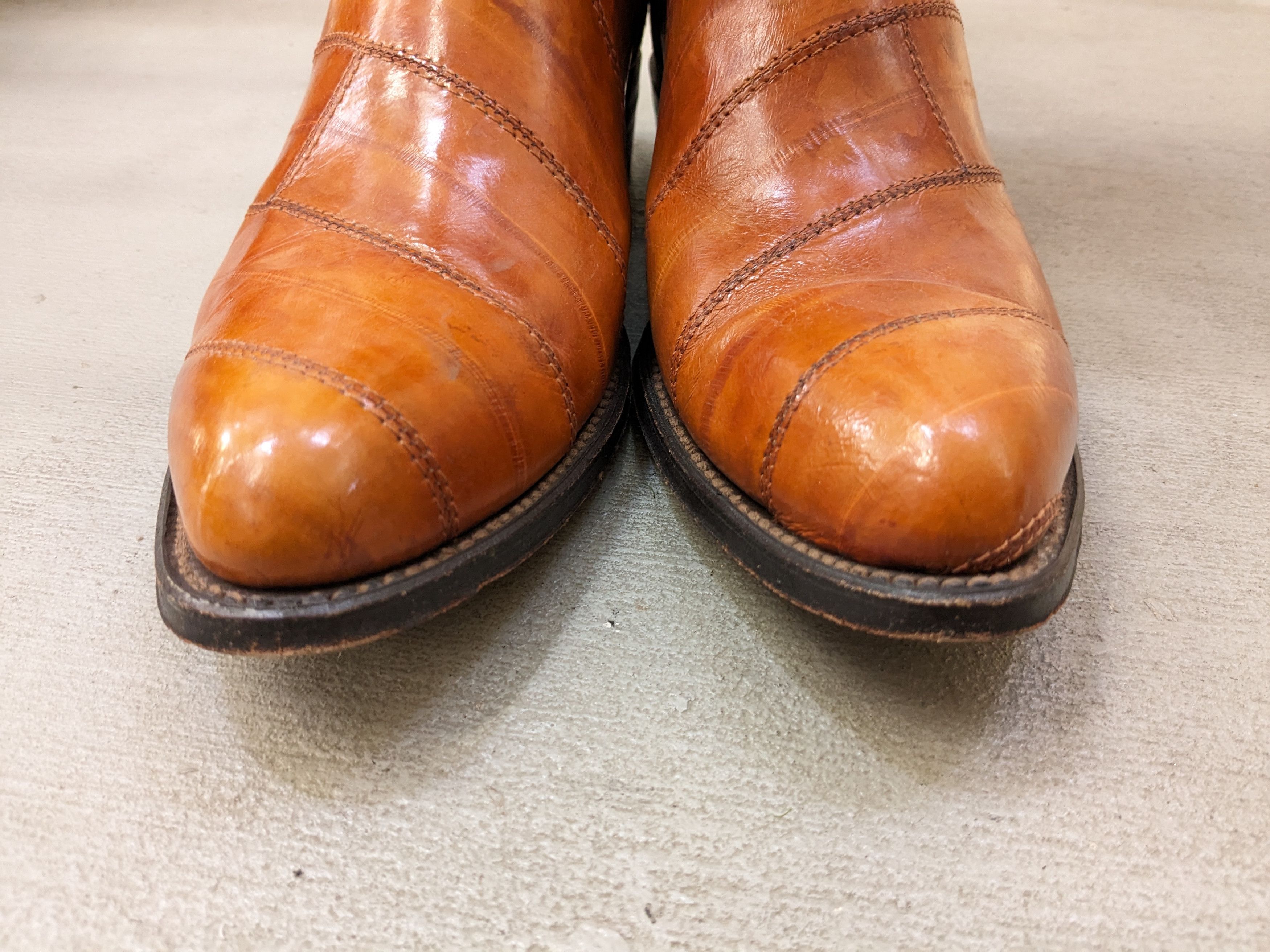 Vintage Cowboy Boots Brown Size 10 Eel Leather Botas Mexico Size US 10 / EU 43 - 2 Preview
