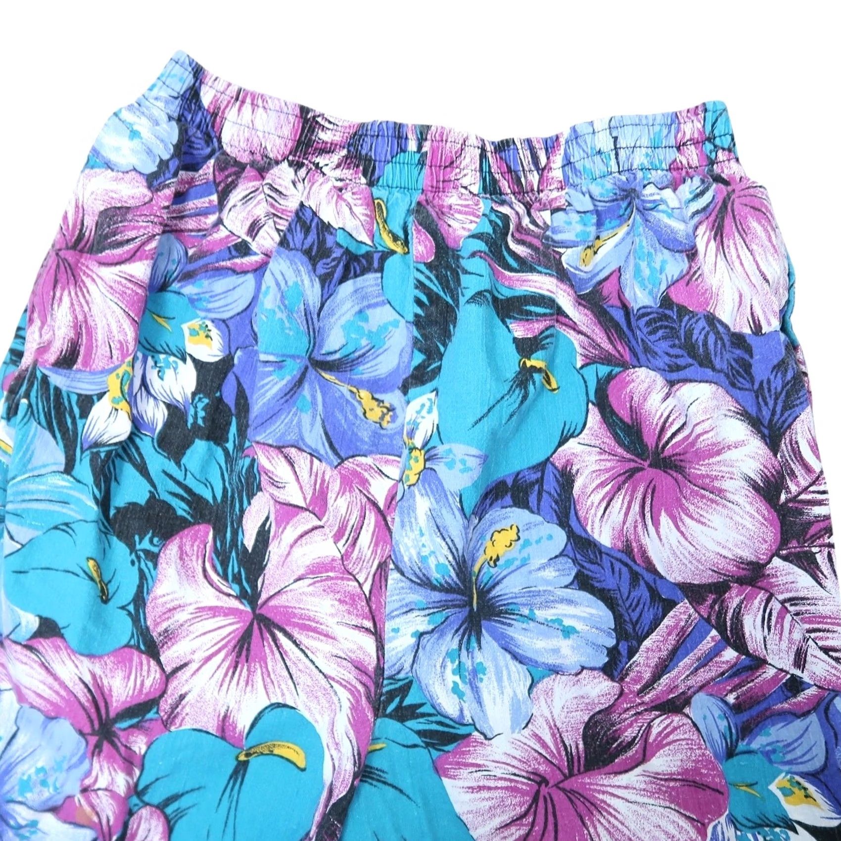 Vintage VINTAGE Marissa Boxer Shorts M Blue Purple Tropical Floral 90s Womens Size 32" / US 10 / IT 46 - 2 Thumbnail