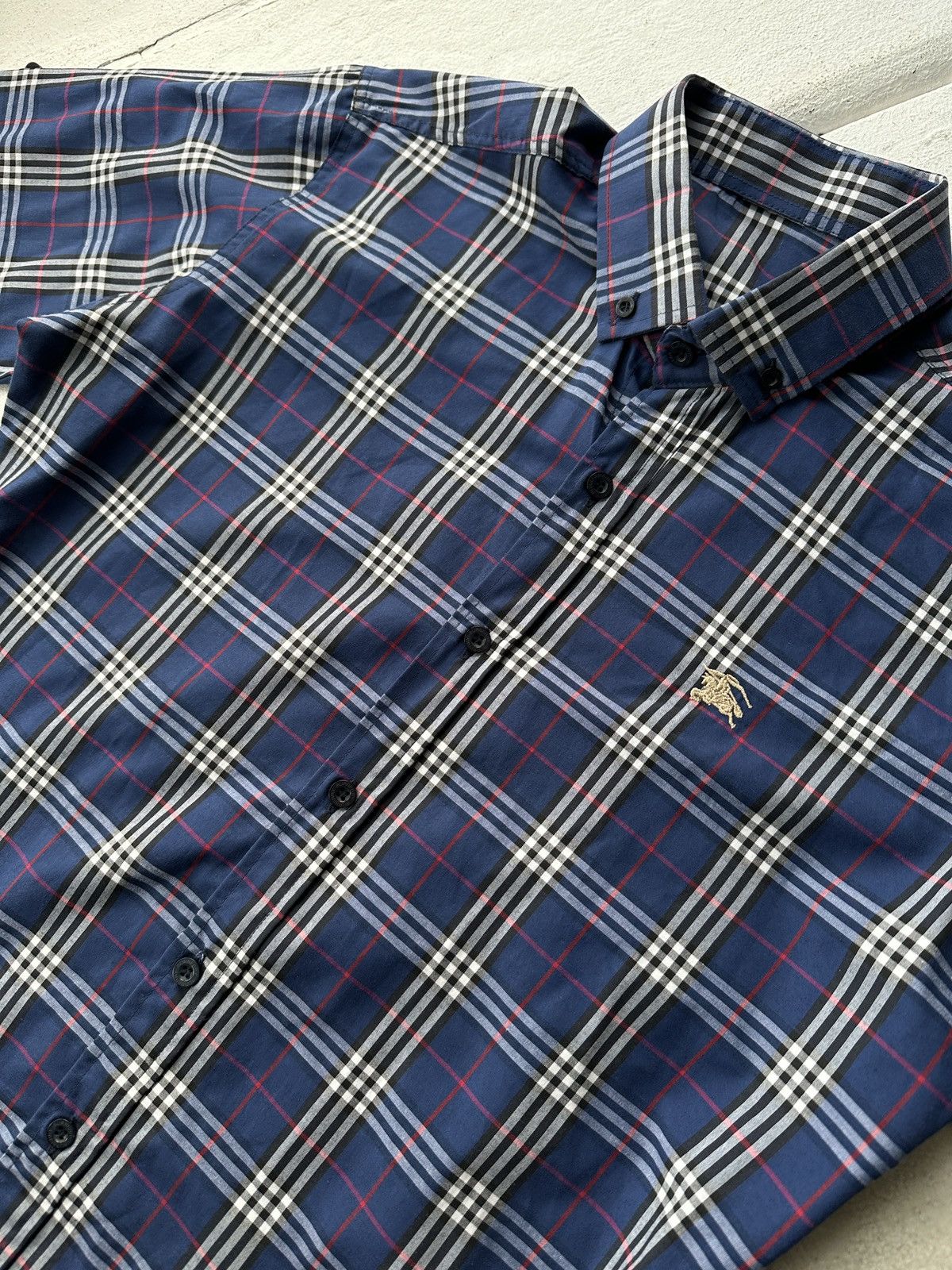 Other 🚨 BURBERRY LUXURY MEN SHIRT WITH LOGO NOVA CHECK BLUE Size US L / EU 52-54 / 3 - 5 Thumbnail