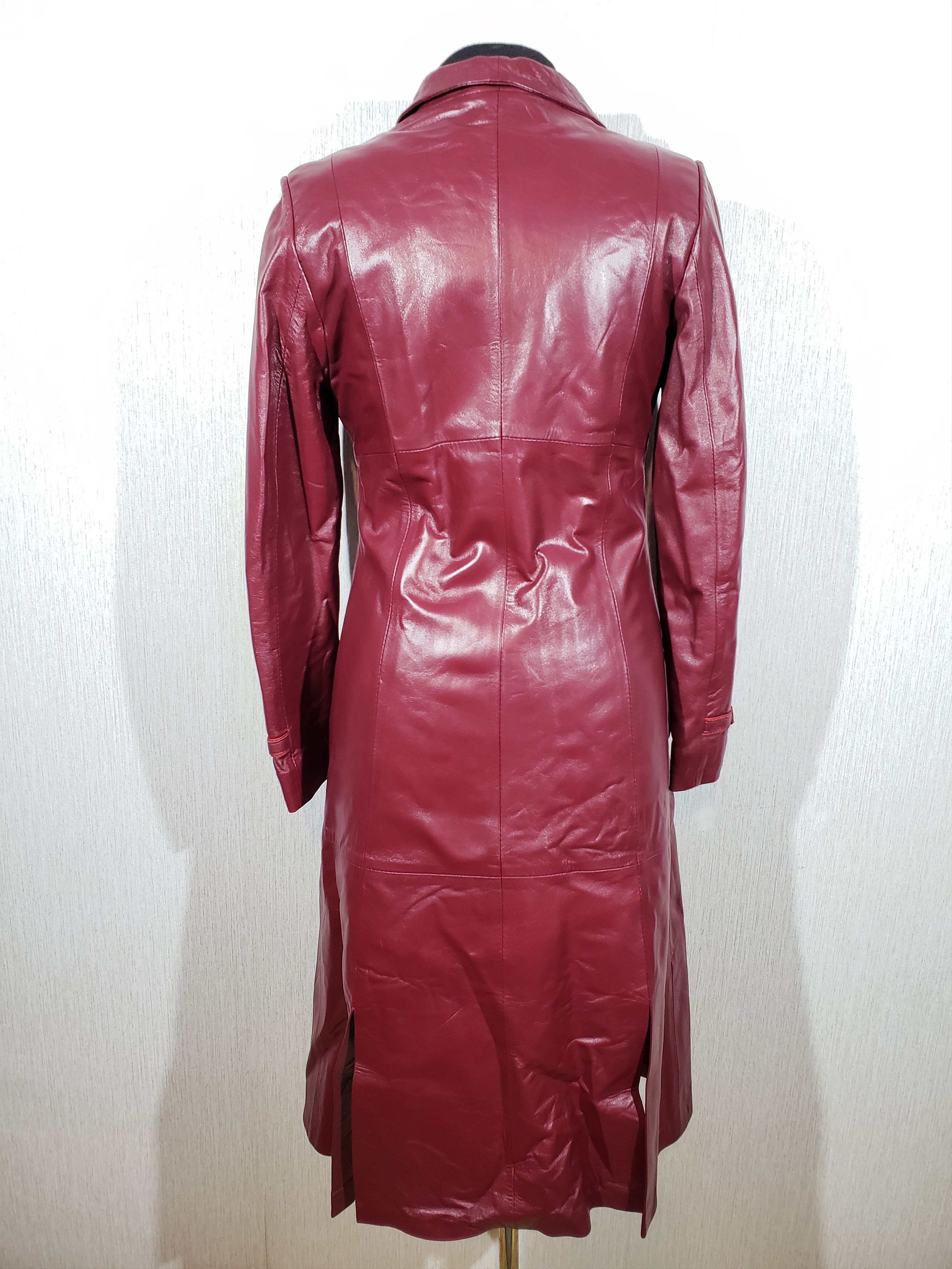 Other Cute women's long burgundy leather jacket. Size L / US 10 / IT 46 - 4 Thumbnail