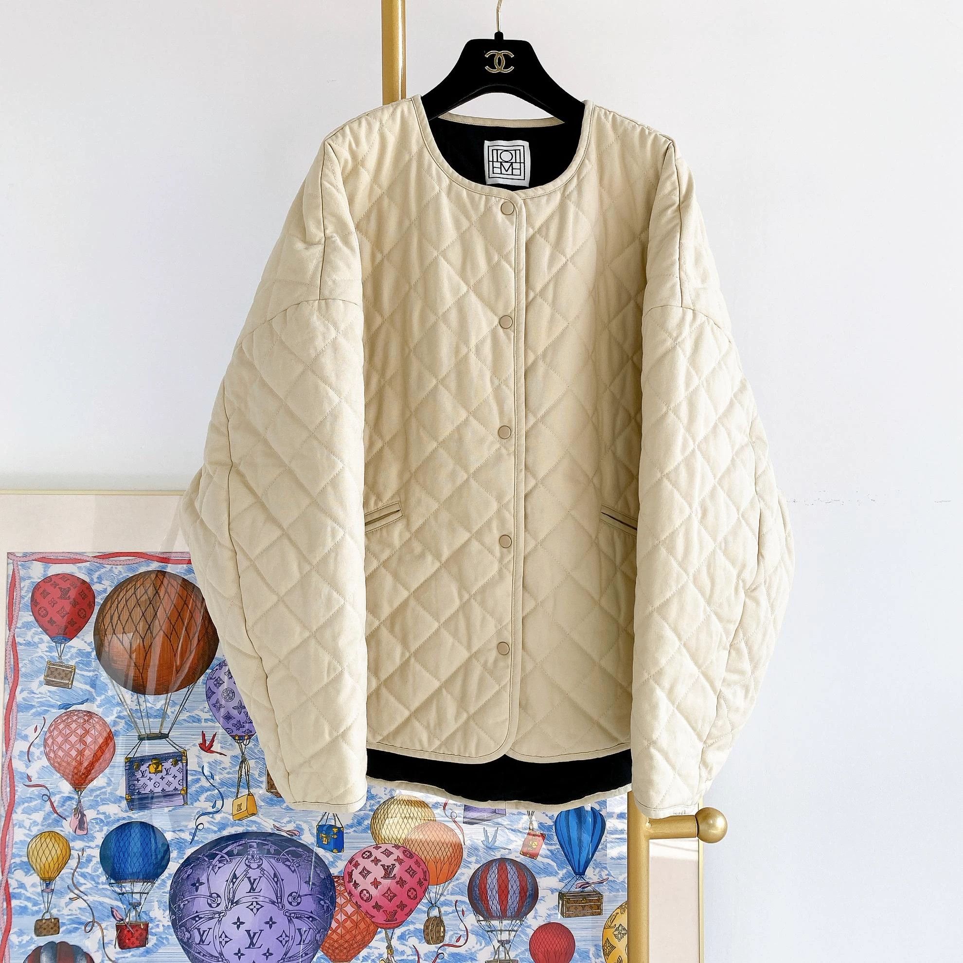 Toteme Toteme Beige Quilted Cotton Jacket L Size L / US 10 / IT 46 - 1 Thumbnail