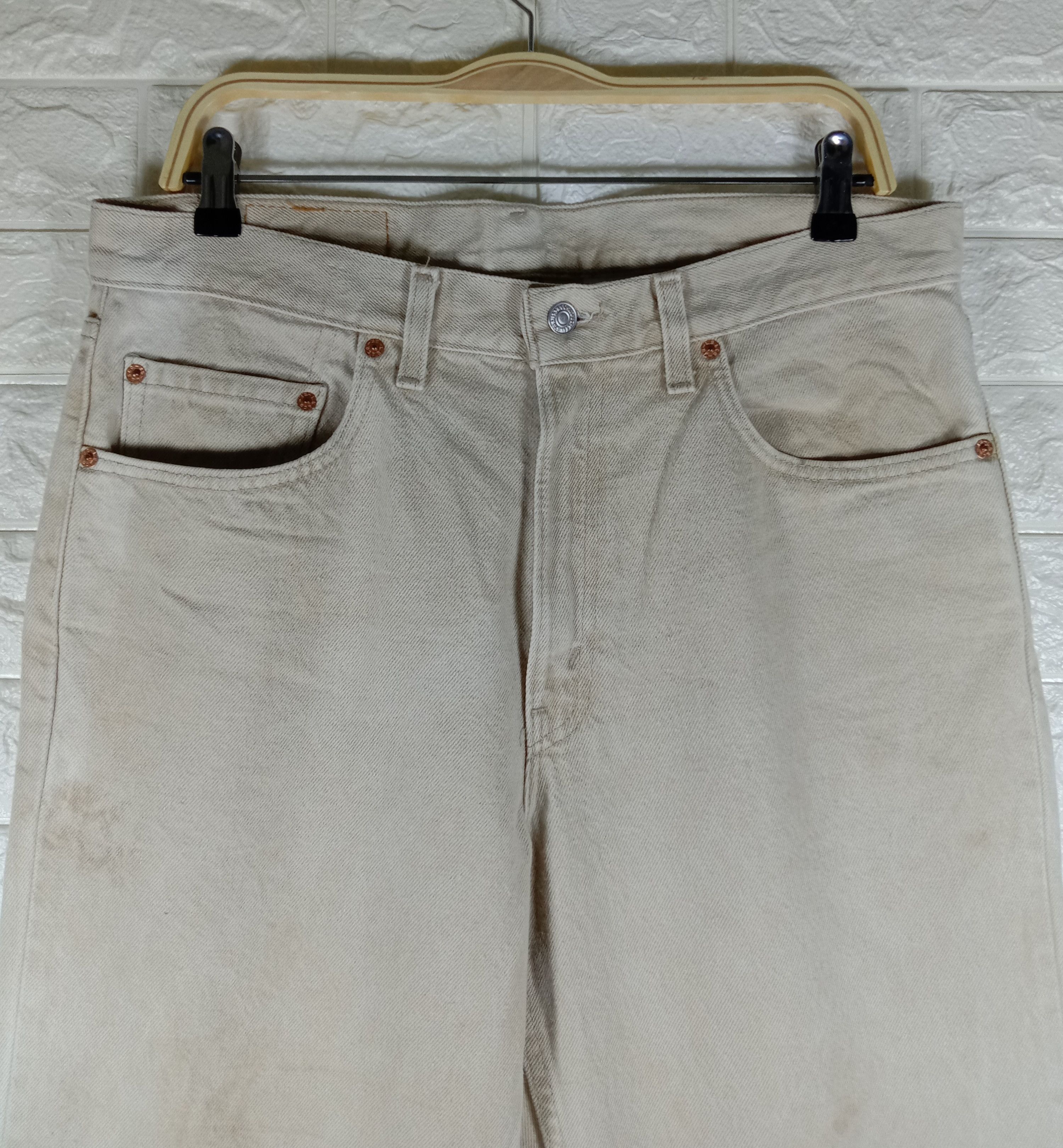Levi's Vintage 90s Levi's 550 Jeans Faded Khaki Denim Size US 34 / EU 50 - 2 Thumbnail