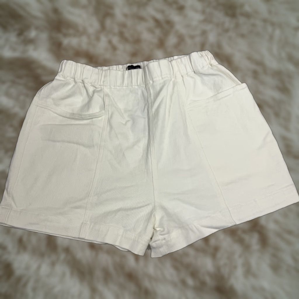 Vintage Fuinloth Womens White Pull On Shorts Elastic Waist Drawstring Cotton 2XL New Size 40" / US 18 - 1 Thumbnail