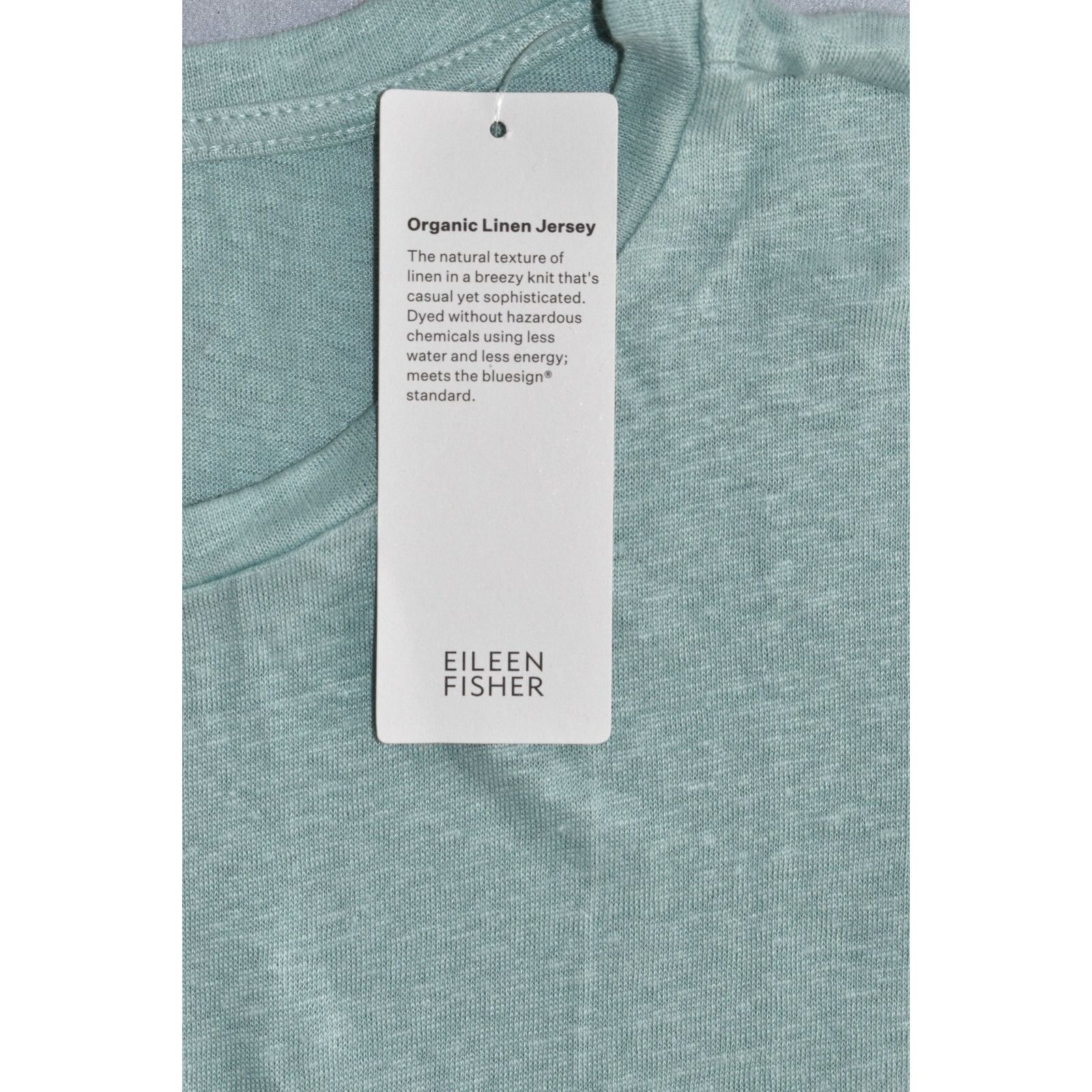 Eileen Fisher EILEEN FISHER Green Org Linen Capri Dolman Tee Top Sz L $128 Size L / US 10 / IT 46 - 6 Thumbnail